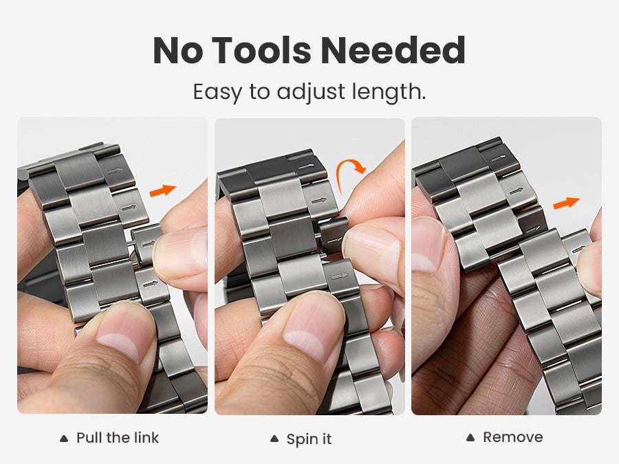 How do I remove a metal watch band without a tool?