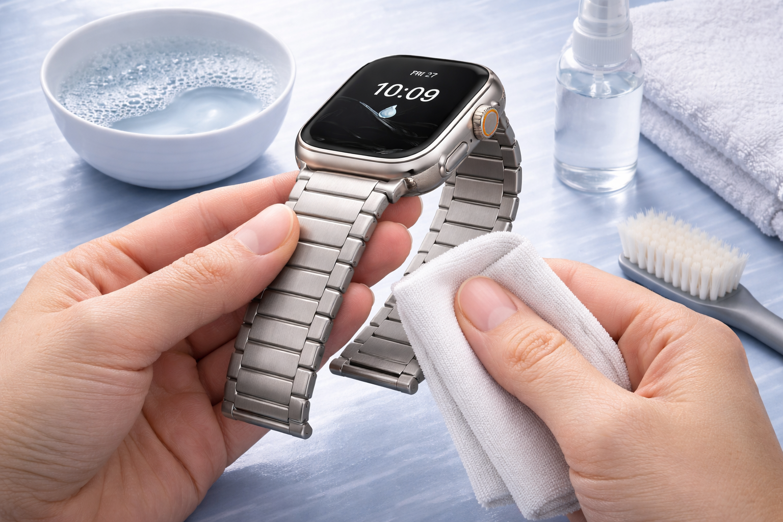 How to Clean a Titanium Apple Watch Band Properly? - FiNESTONE