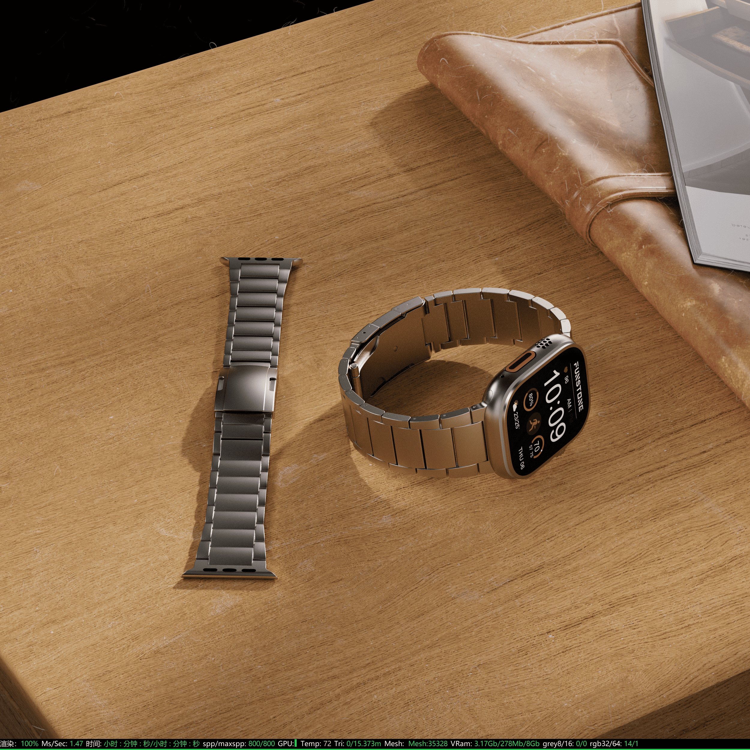 Premium titanium Apple Watch Ultra band with a refined, professional metal appearance