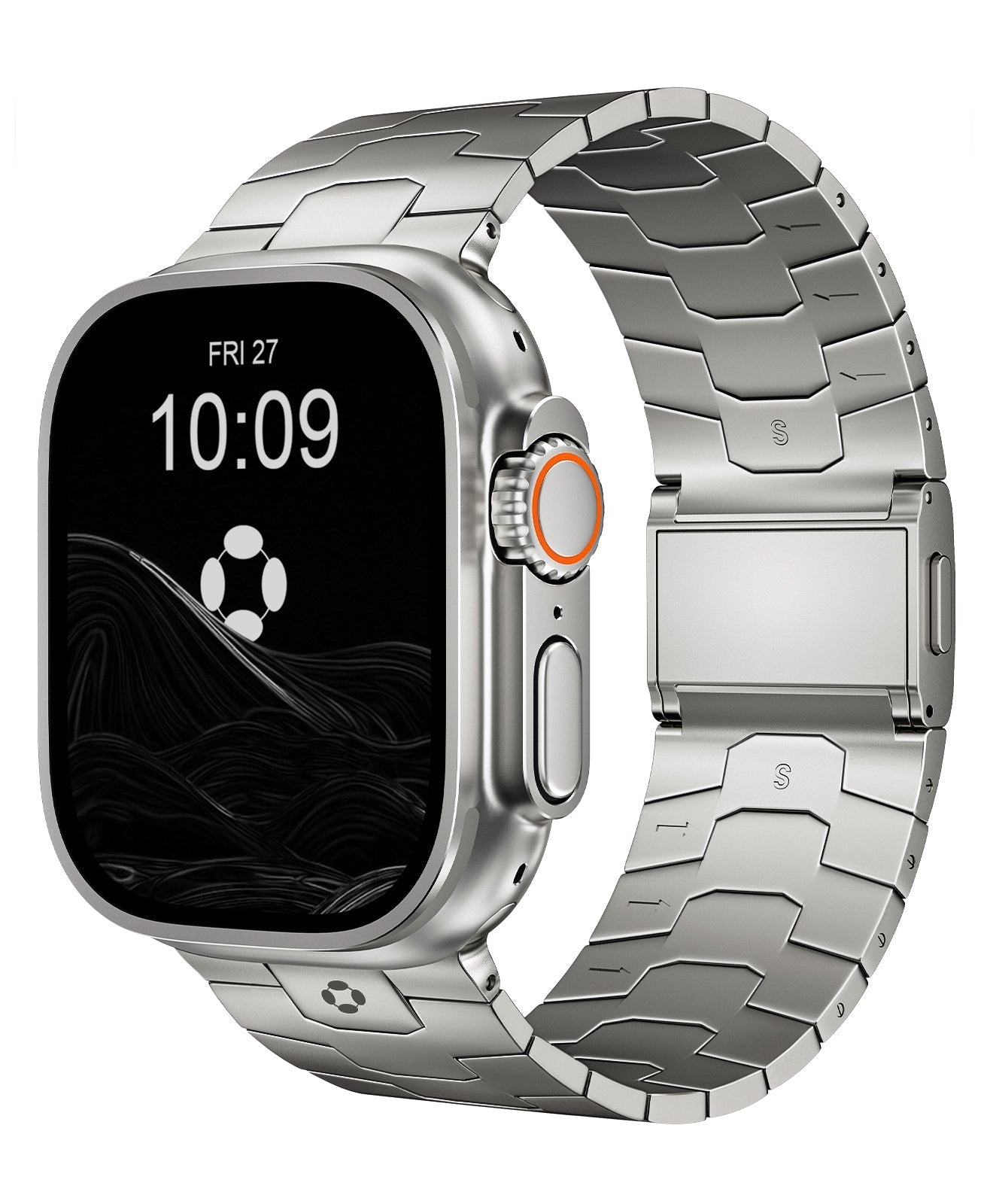 Premium Titanium Metal Link Bracelet for Apple Watch - Ultra / Series 10 Compatible - Finestone Style