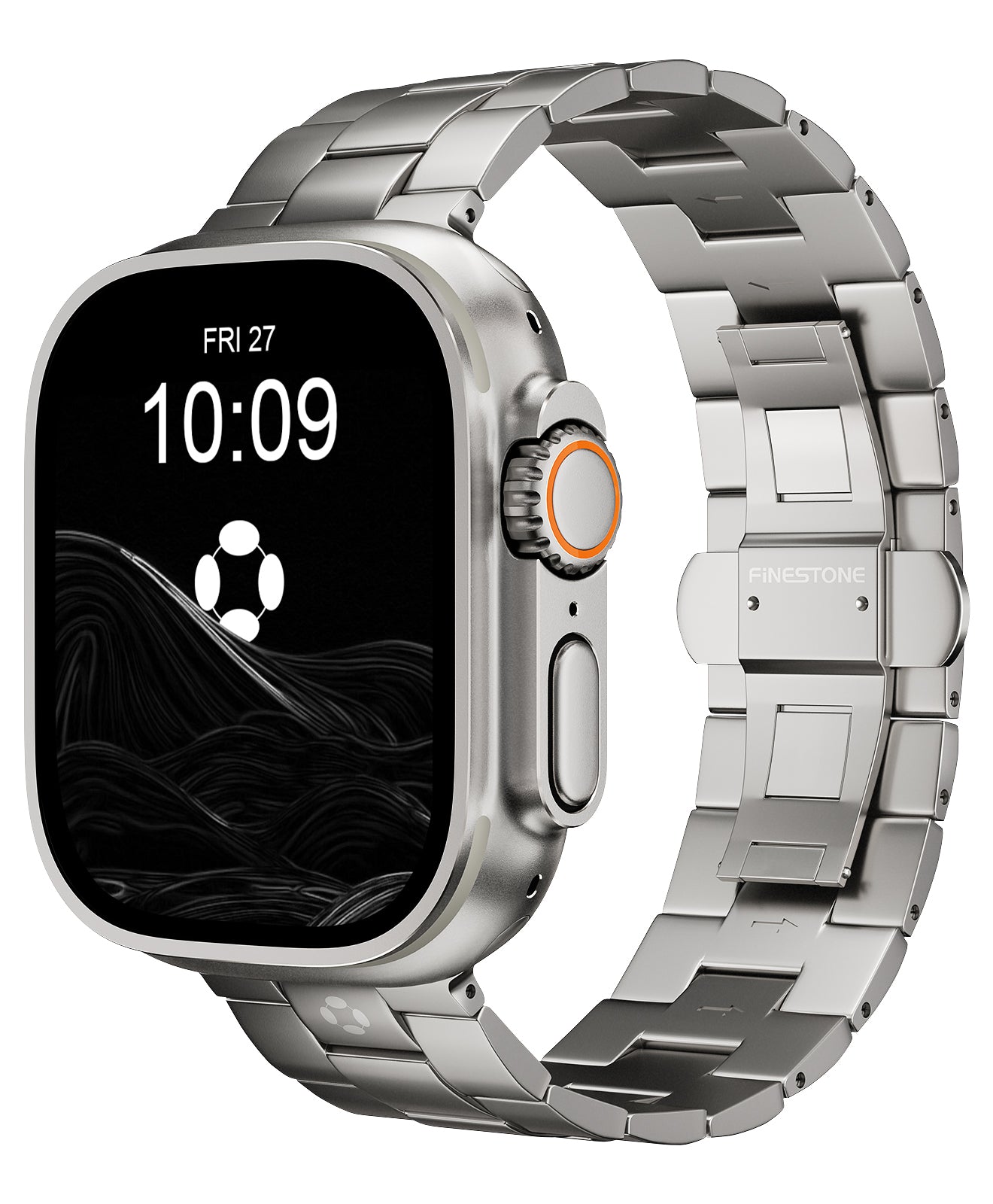 CRNS03 Titanium Apple Watch Band With Butterfly Clasp