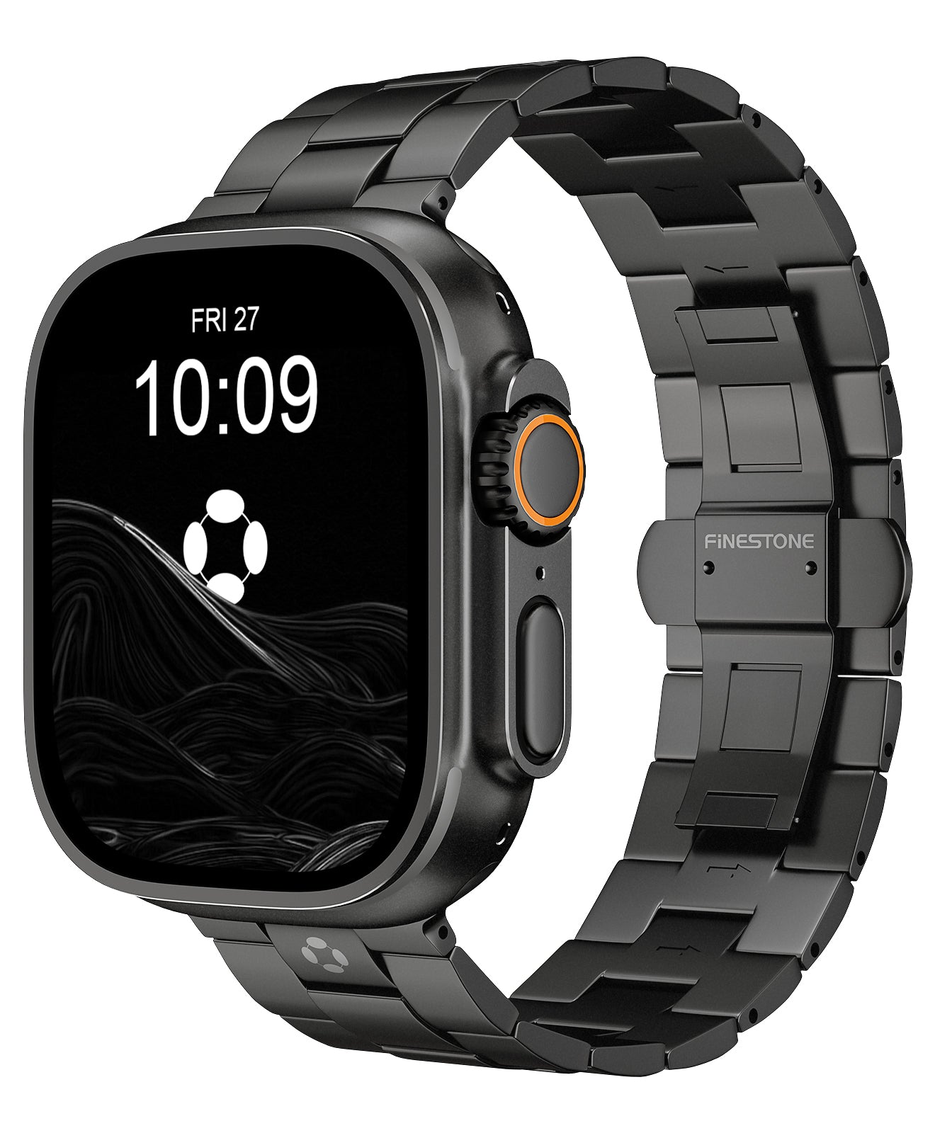 CRNS03 Titanium Apple Watch Band With Butterfly Clasp