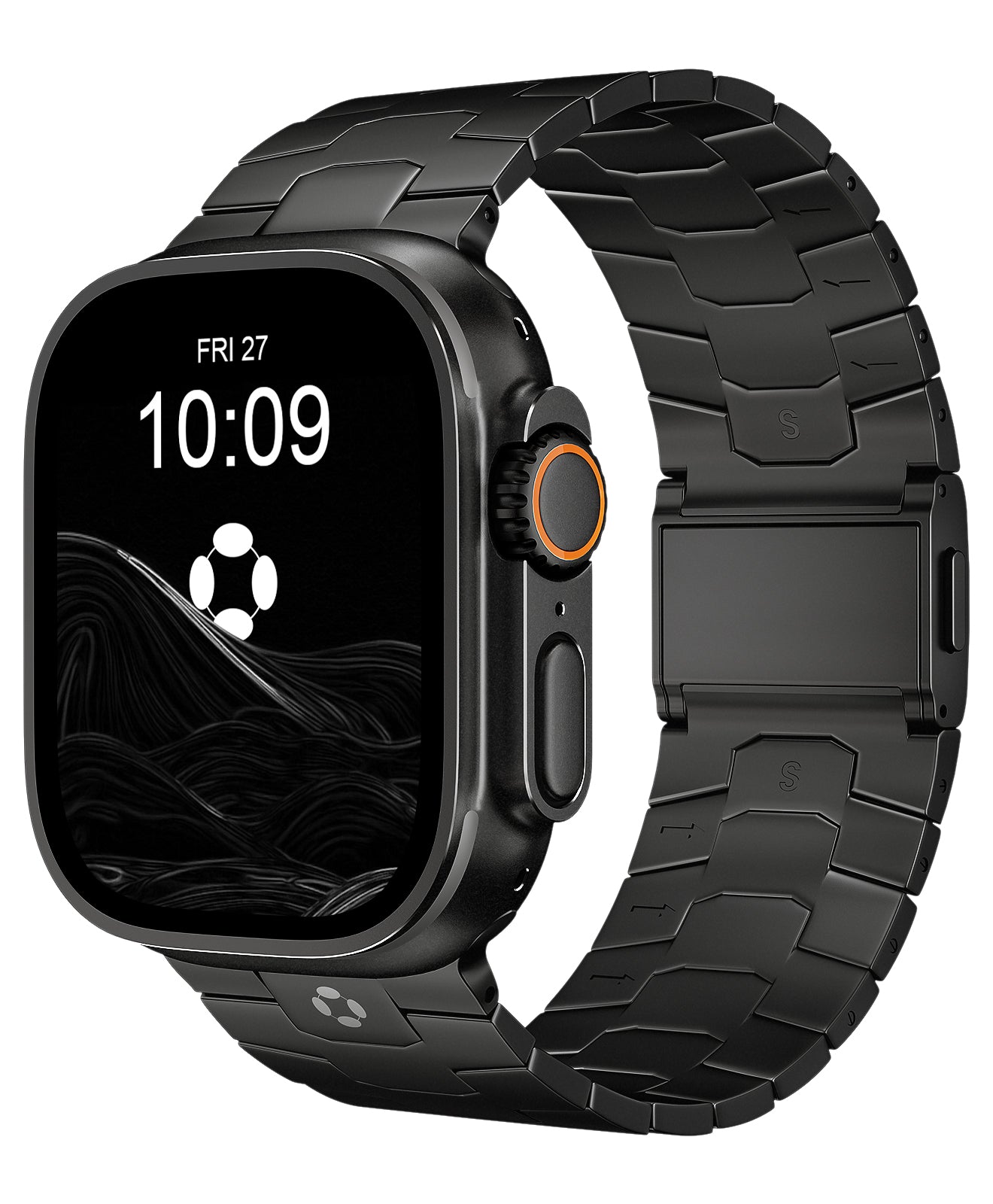 Premium Titanium Metal Link Bracelet for Apple Watch - Ultra / Series 10 Compatible - Finestone Style