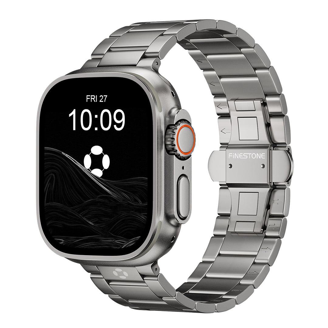 FINESTONE CRNS03 PRO Titanium Watch Band Adjustable Strap Compatible Apple Watch Ultra 3/2/1 49mm, Series 11/10 46mm