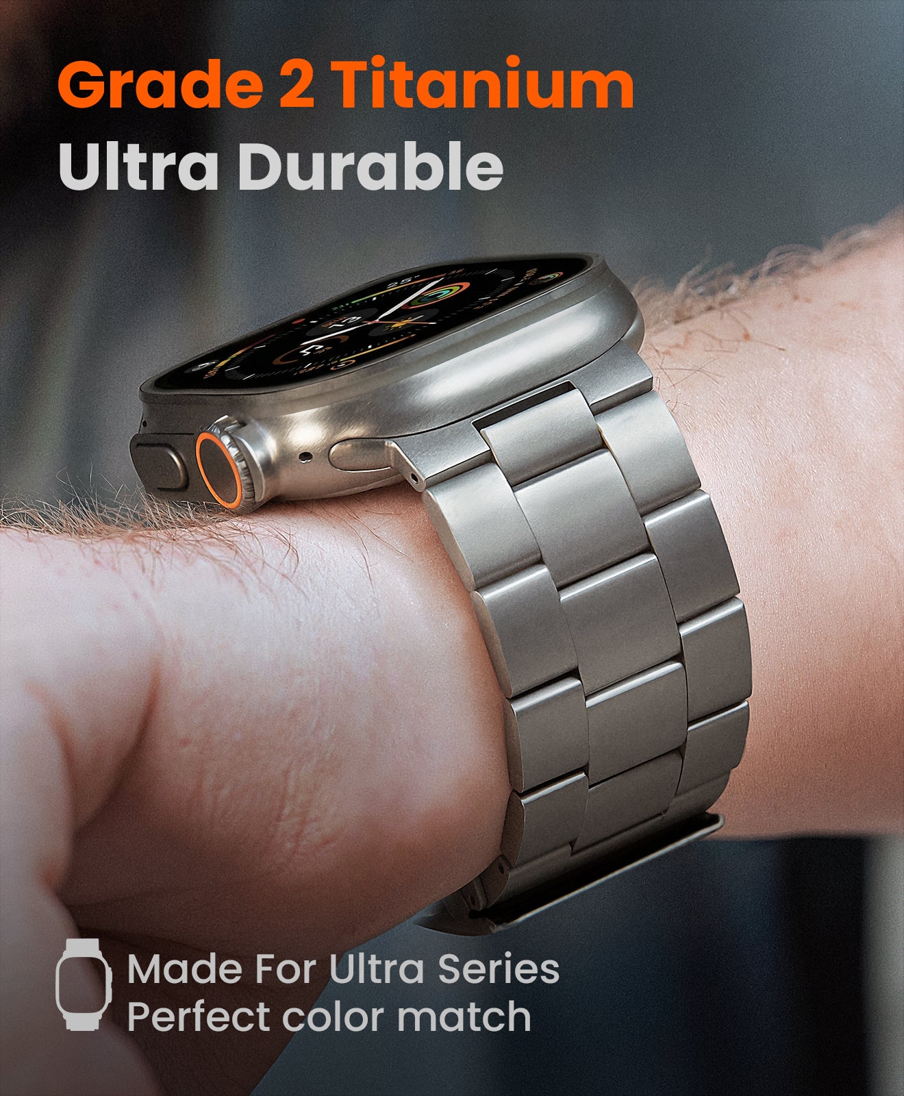 CRNS-PRO Titanium Apple Watch Band With Folding Clasp