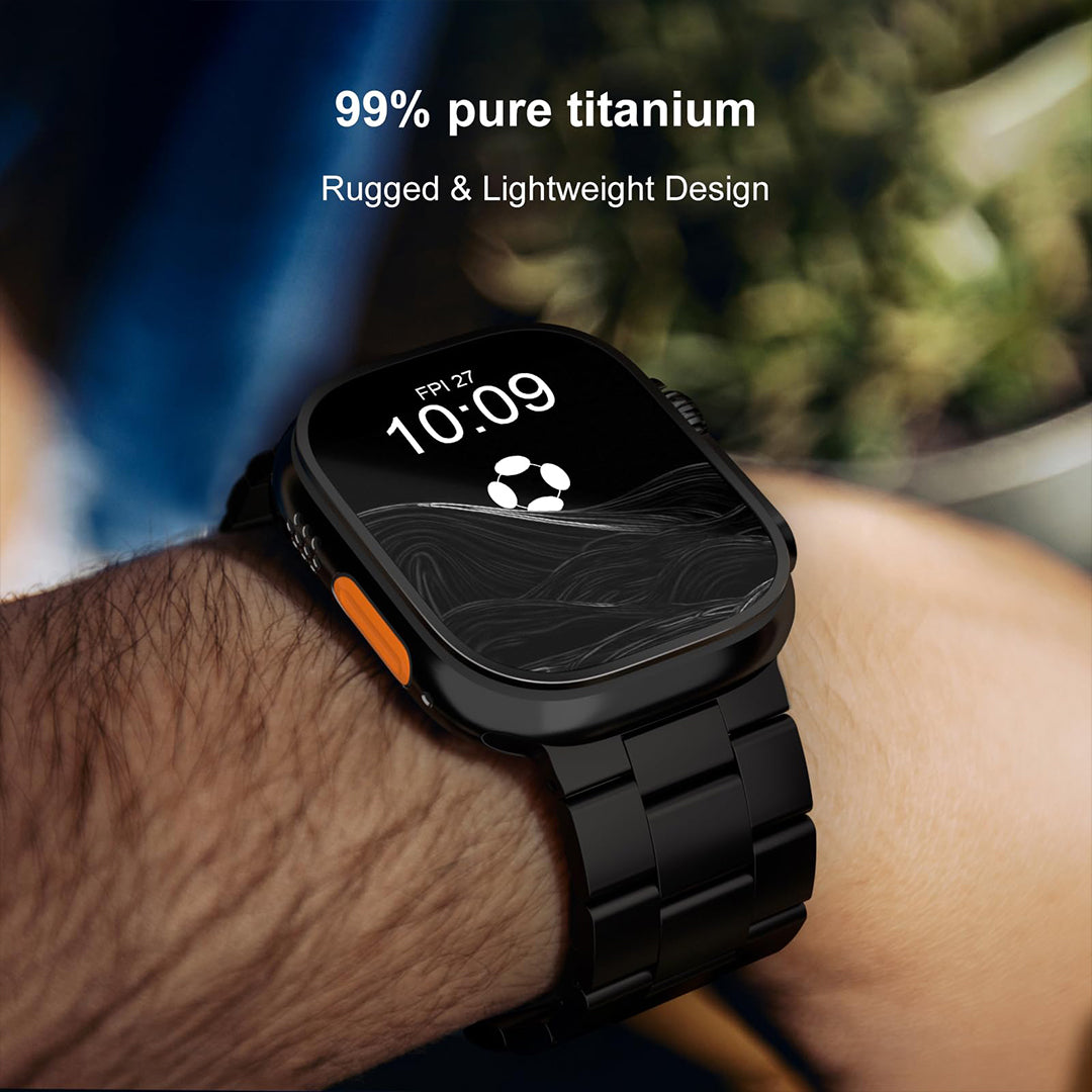 FINESTONE CRNS-PRO Titanium Band Compatible with Apple Watch Ultra 3/2/1 49mm, Series 11/10 46mm