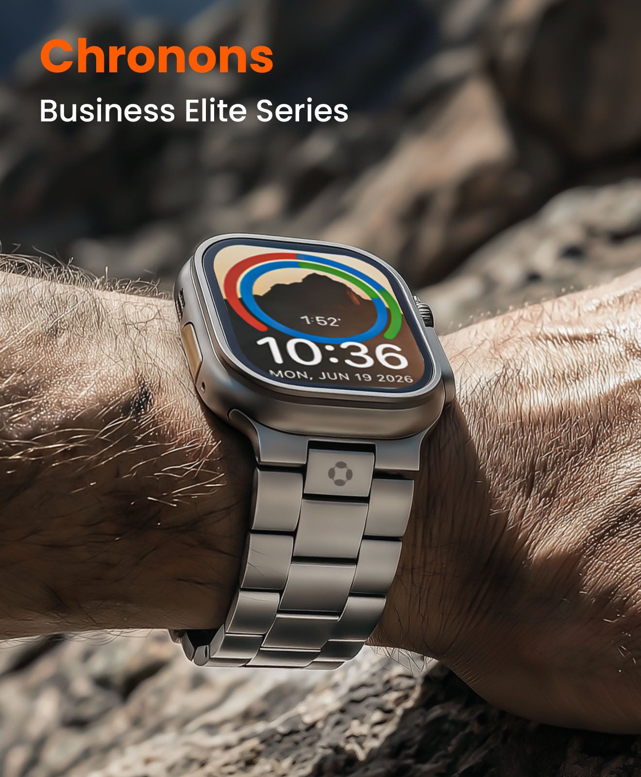 CRNS01 Titanium Apple Watch Band With Folding Clasp