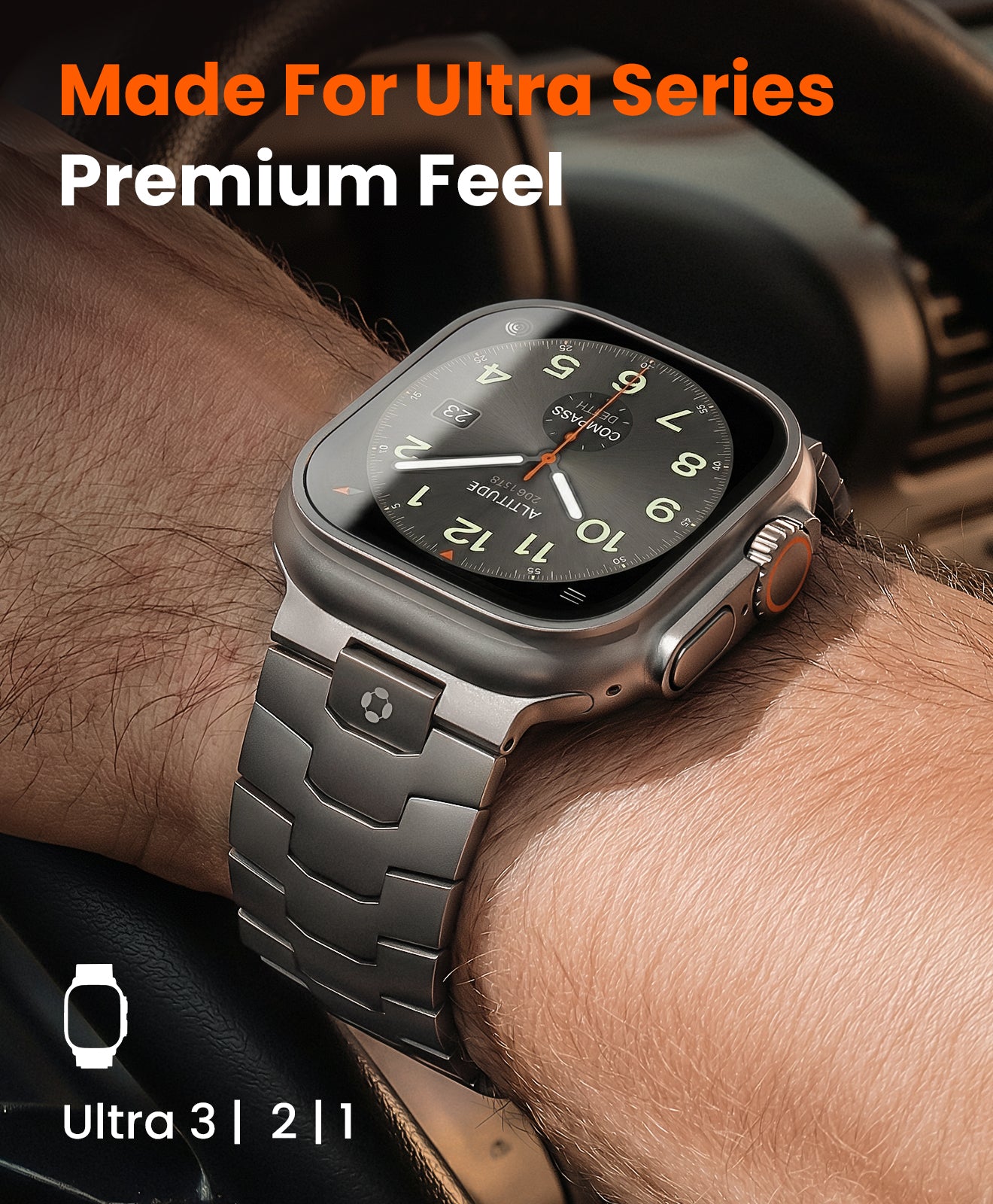 AGIS01 Titanium Apple Watch Band With Folding Clasp