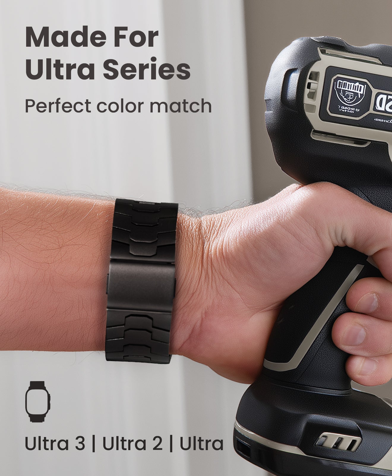 FINESTONE Titanarmband, kompatibel mit Apple Watch Ultra 3/2/1 (49 mm) und Series 11/10 (46 mm) – Armbandbreite 26 mm, DLC-Beschichtung in Militärqualität, kratzfest und langlebig, verstellbares Armband für Herren