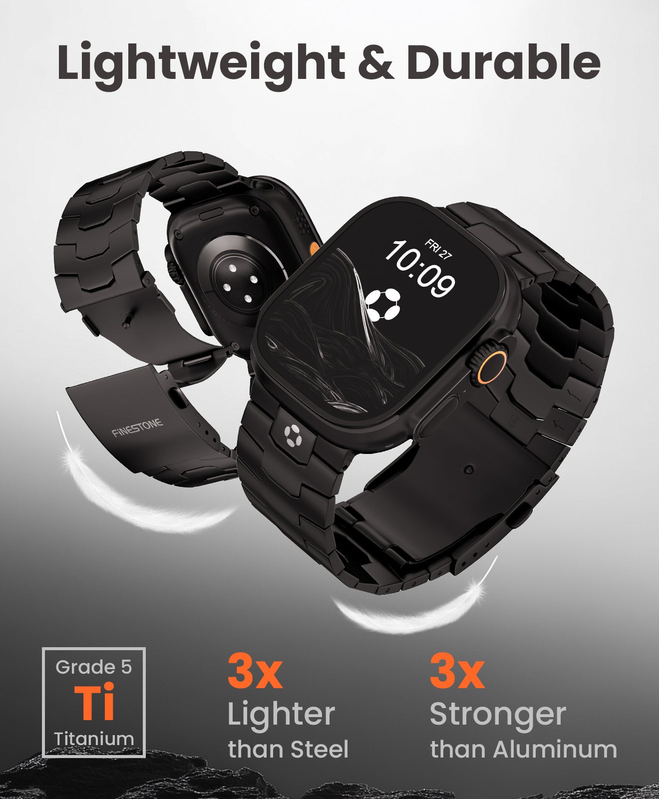 AGIS01 Titanium Apple Watch Band With Folding Clasp