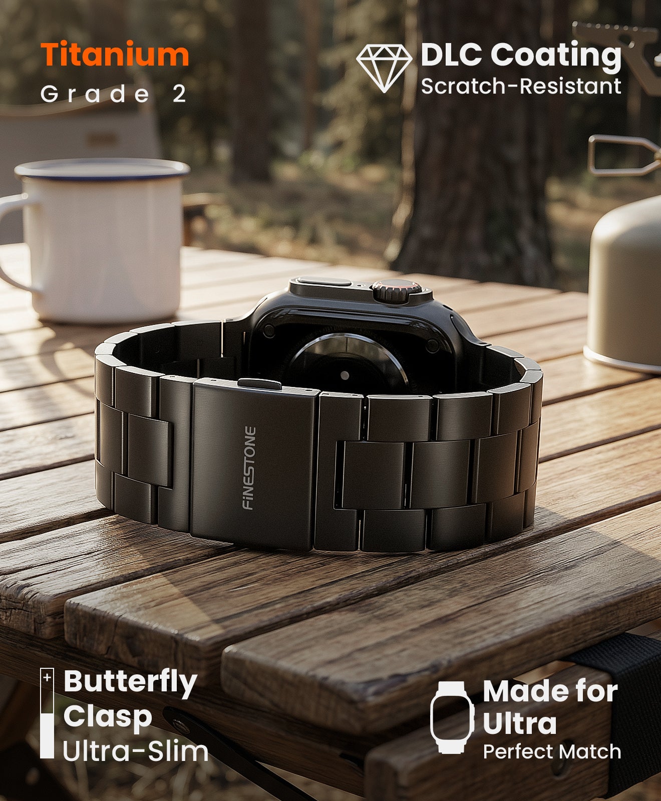 CRNS-PRO Titanium Apple Watch Band With Magnetic Clasp