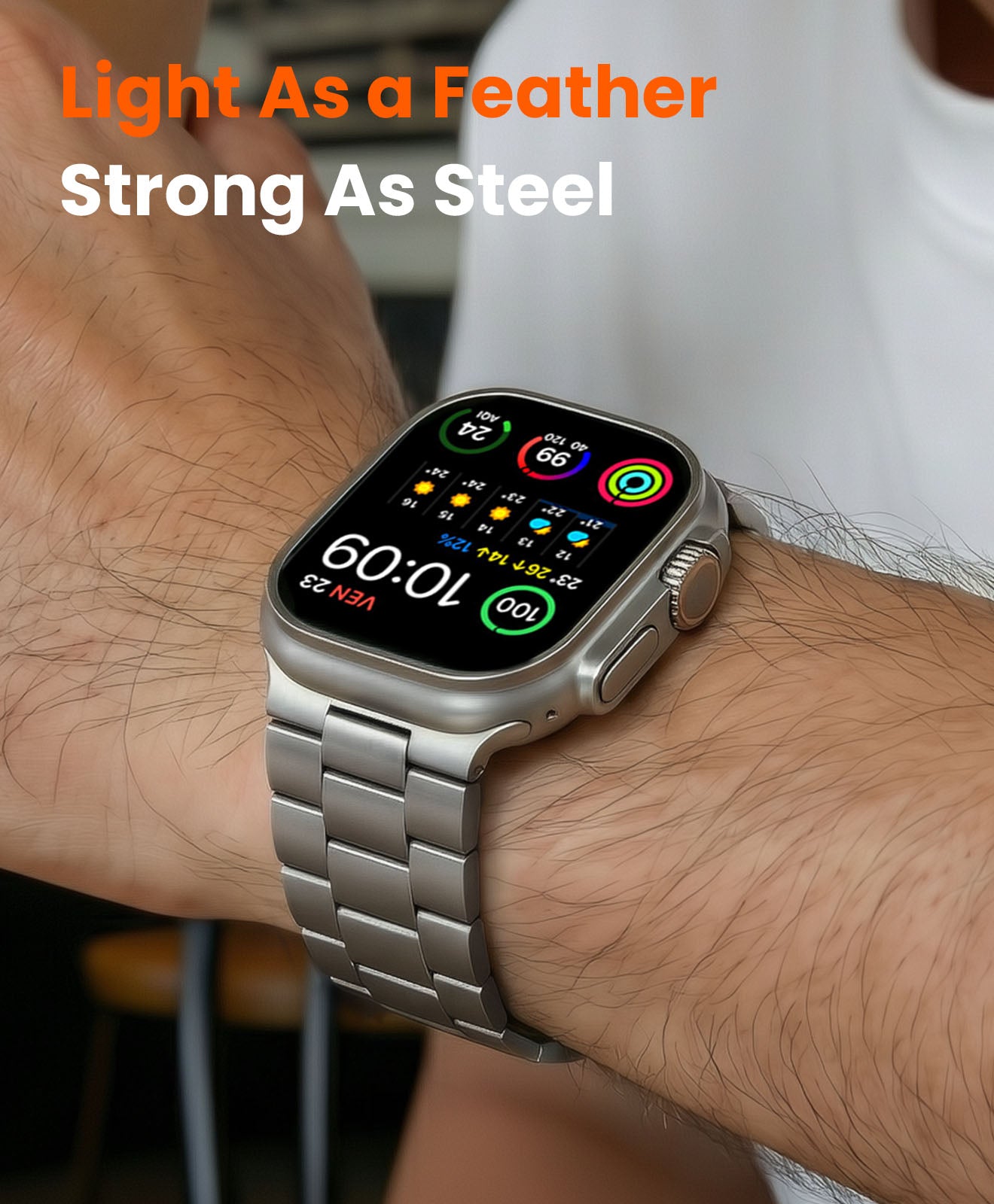 CRNS01 Titanium Apple Watch Band With Folding Clasp