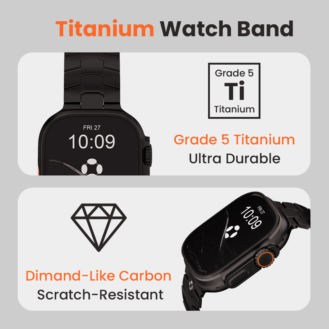 Grade 5 Titanium Ultra Durable
Dimand-Like Carbon Scratch-Resistant