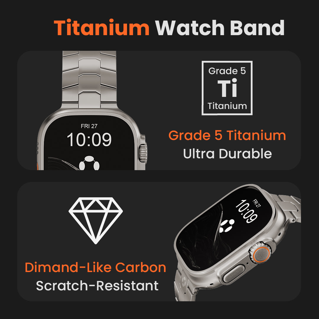 Grade 5 Titanium Ultra Durable
Dimand-Like Carbon Scratch-Resistant