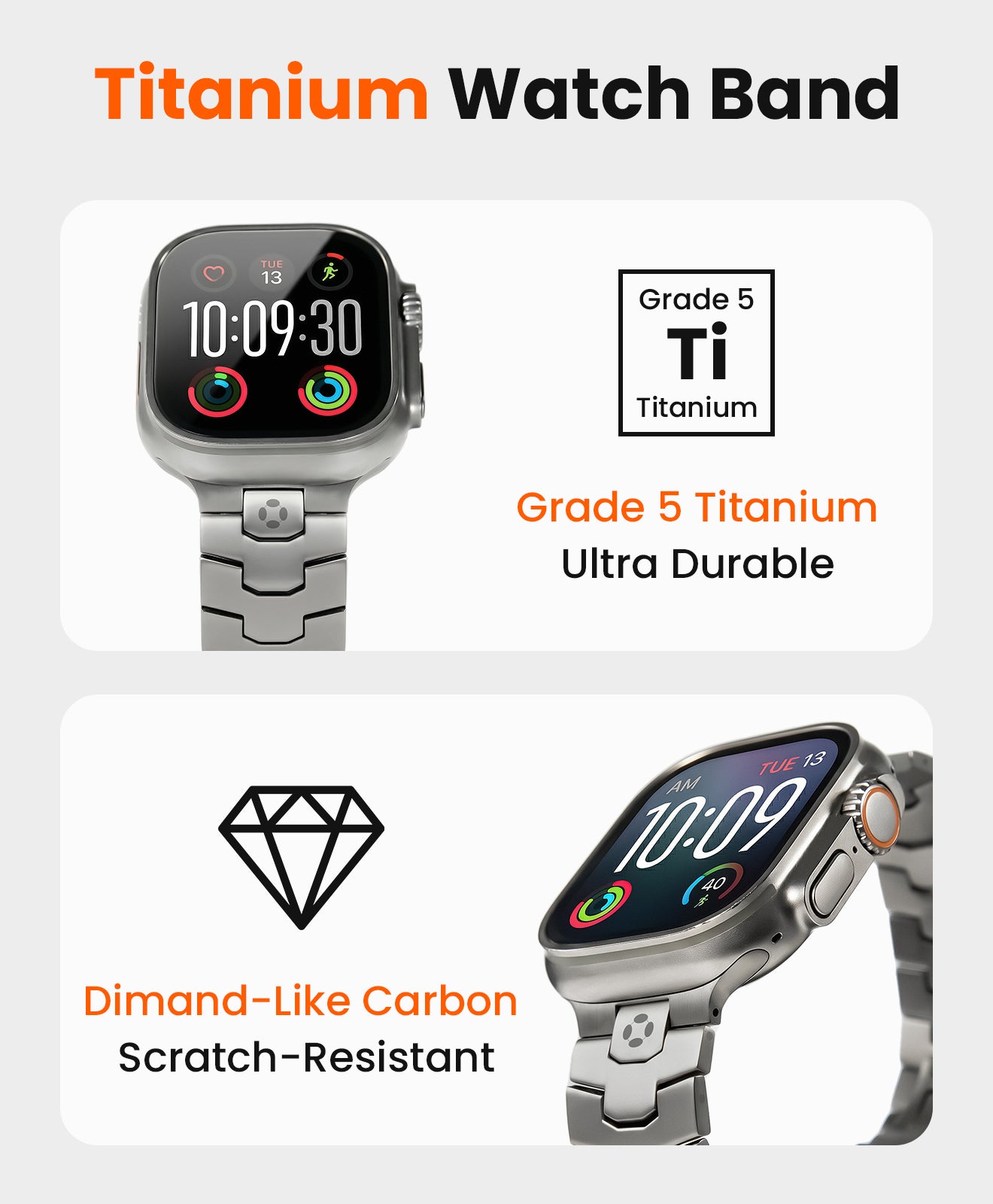 AGIS02 Titanium Apple Watch Band With Butterfly Clasp