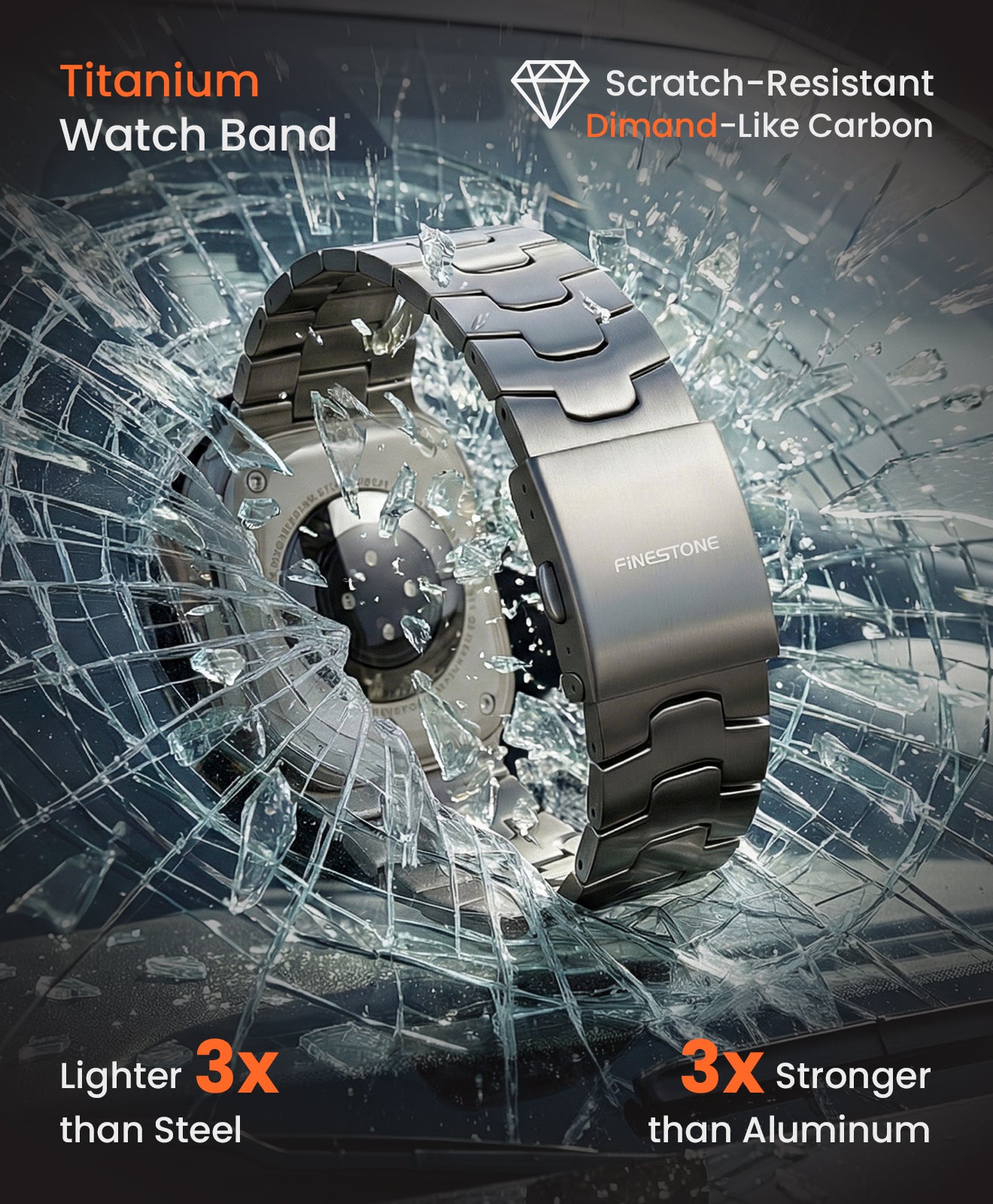 AGIS01 Titanium Apple Watch Band With Folding Clasp