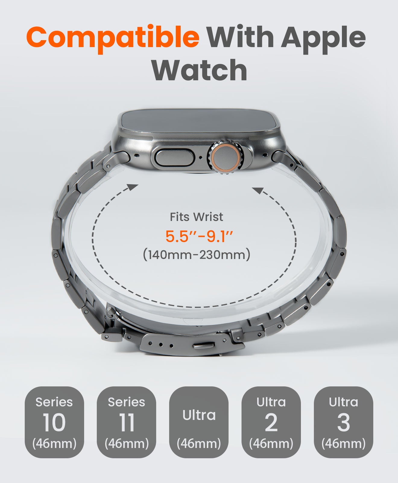 CRNS01 Titanium Apple Watch Band With Folding Clasp