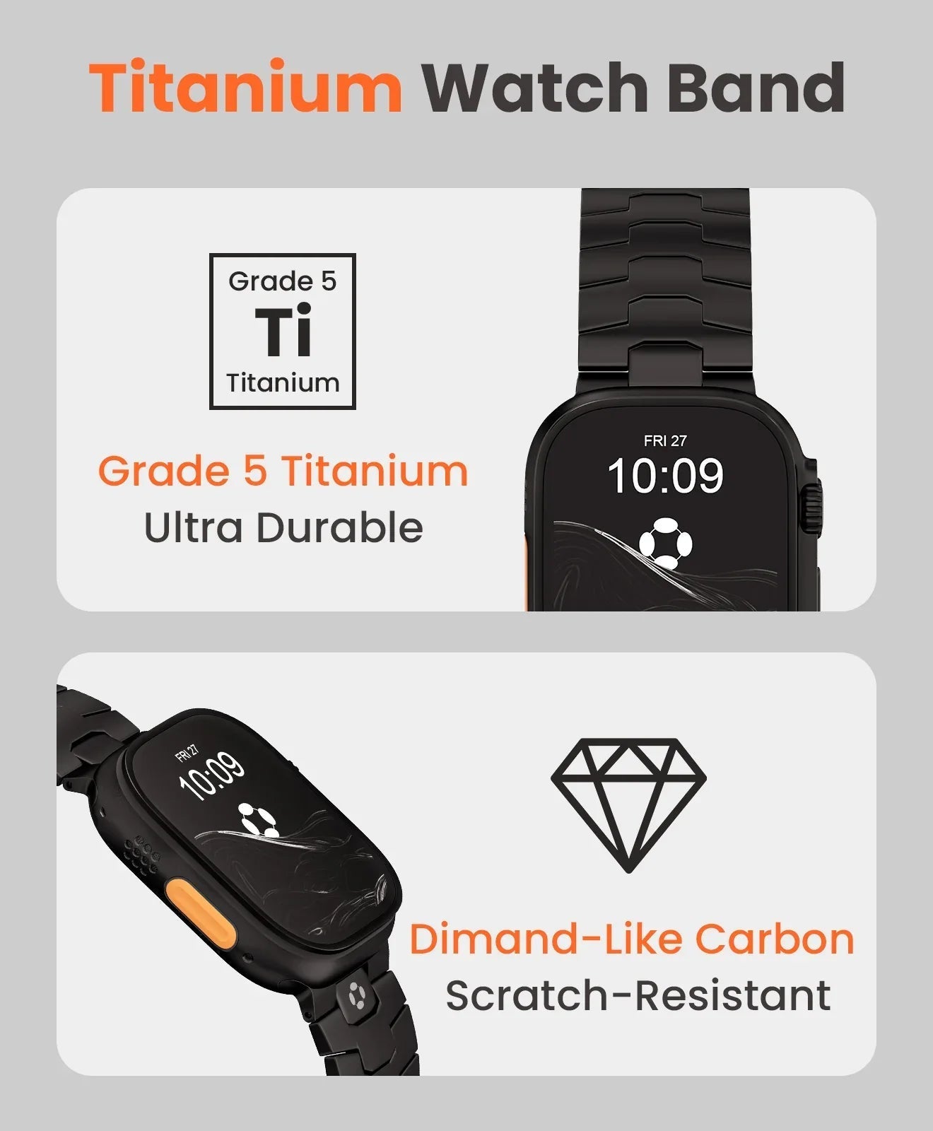 AGIS01 Titanium Apple Watch Band With Folding Clasp - FiNESTONE