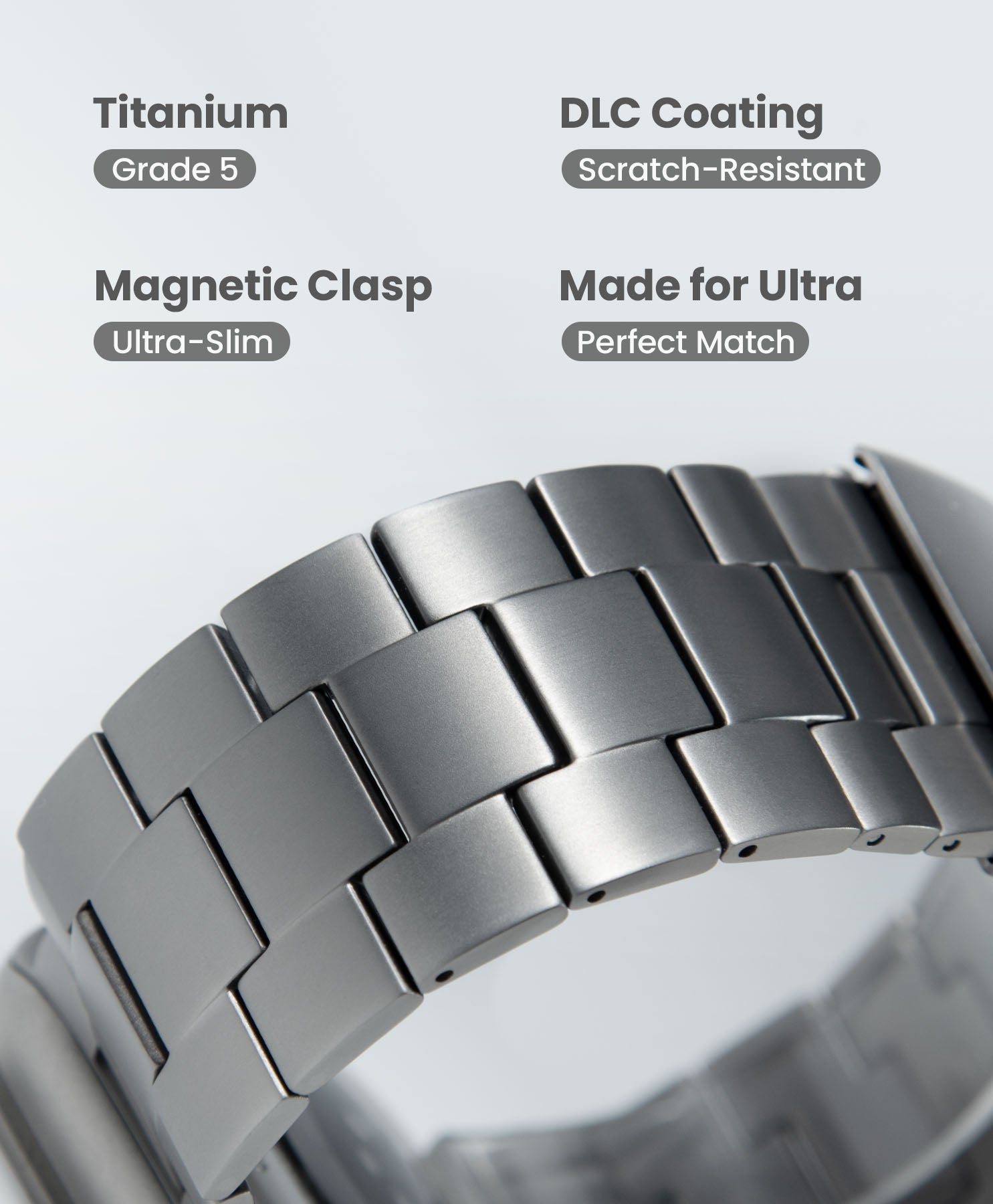 CRNS01 Titanium Apple Watch Band With Folding Clasp