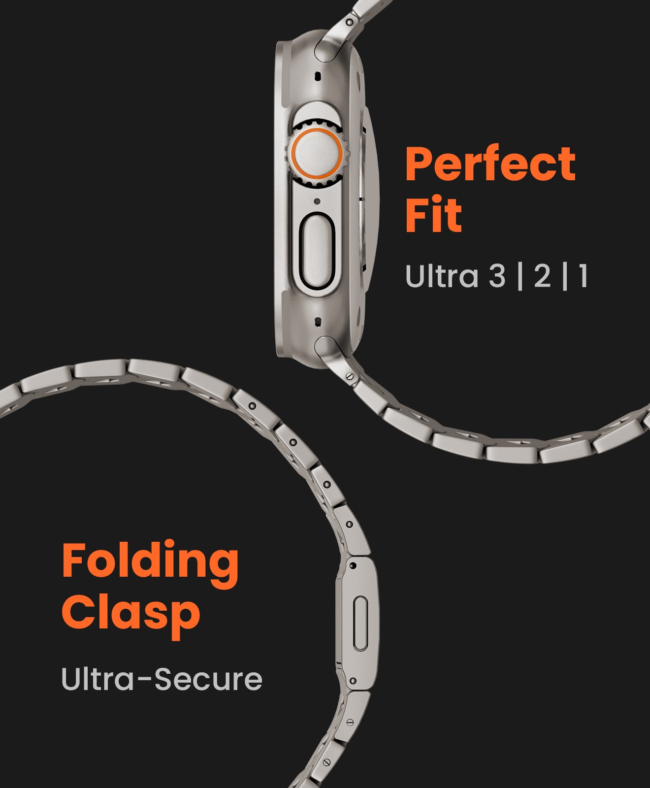 FINESTONE Titanarmband, kompatibel mit Apple Watch Ultra 3/2/1 (49 mm) und Series 11/10 (46 mm) – Armbandbreite 26 mm, DLC-Beschichtung in Militärqualität, kratzfest und langlebig, verstellbares Armband für Herren