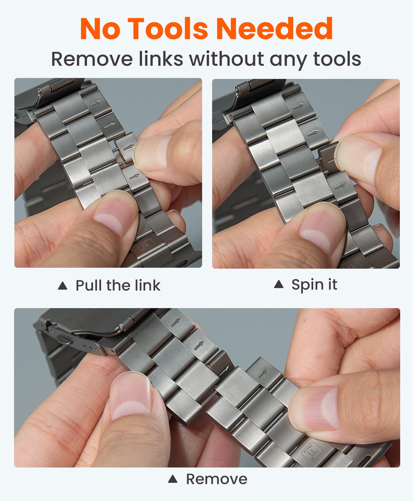 CRNS-PRO Titanium Apple Watch Band With Folding Clasp