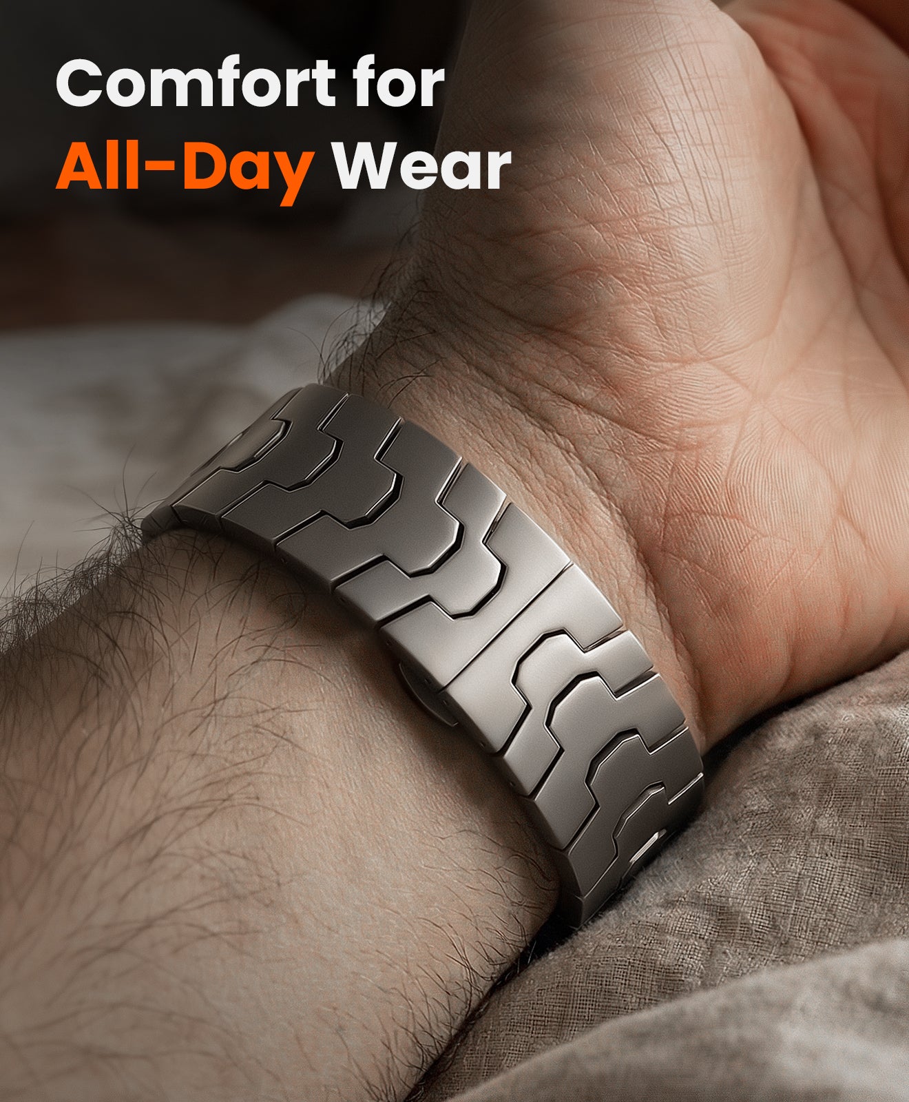 AGIS02 Titanium Apple Watch Band With Butterfly Clasp