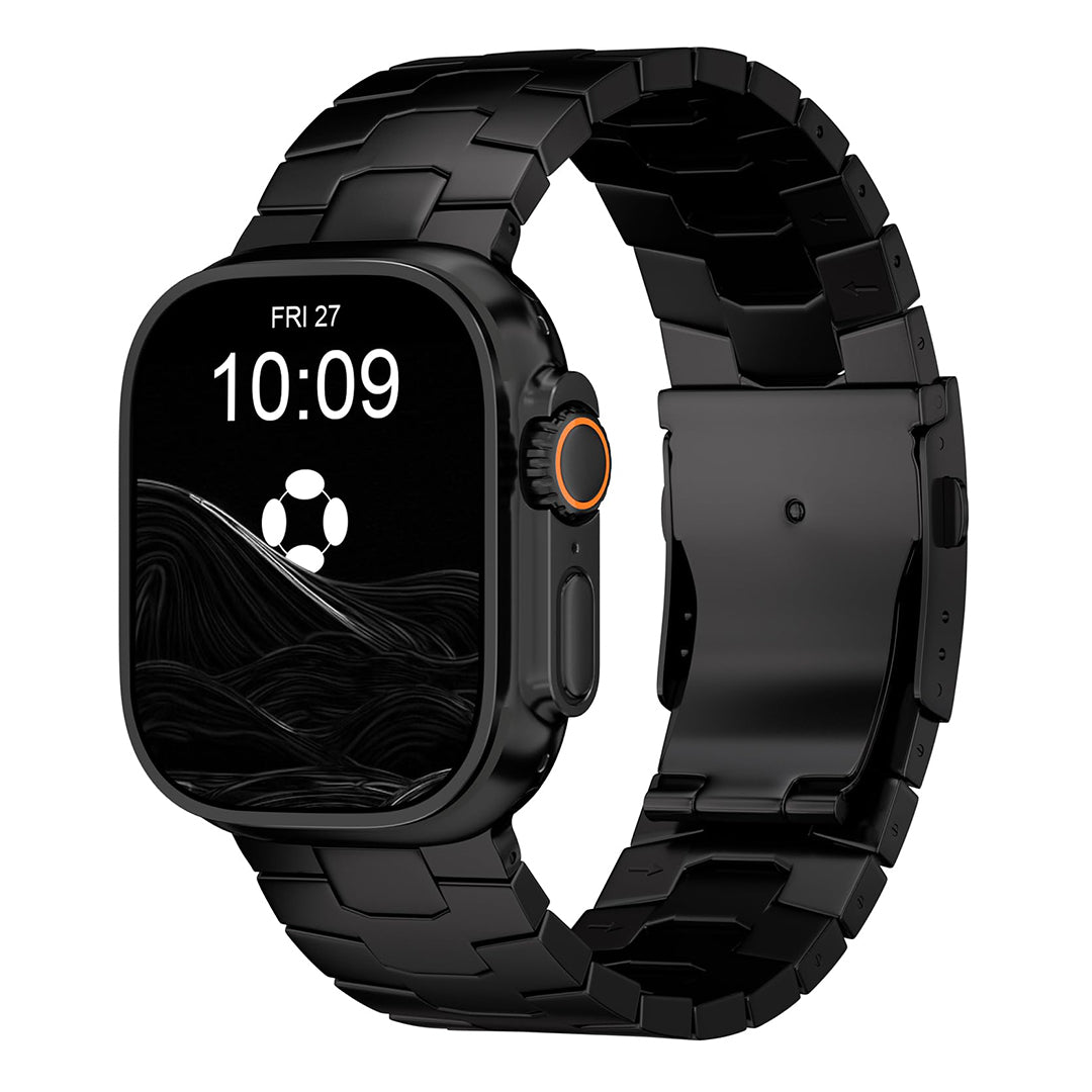 FINESTONE AGIS01 Titanium Black Band Compatible with Apple Watch Ultra 3/2/1 49mm, Series 11/10 46mm -Band Width 26mm, Military-Grade DLC Coating, Scratch Resistant & Durable Adjustable Strap for Men