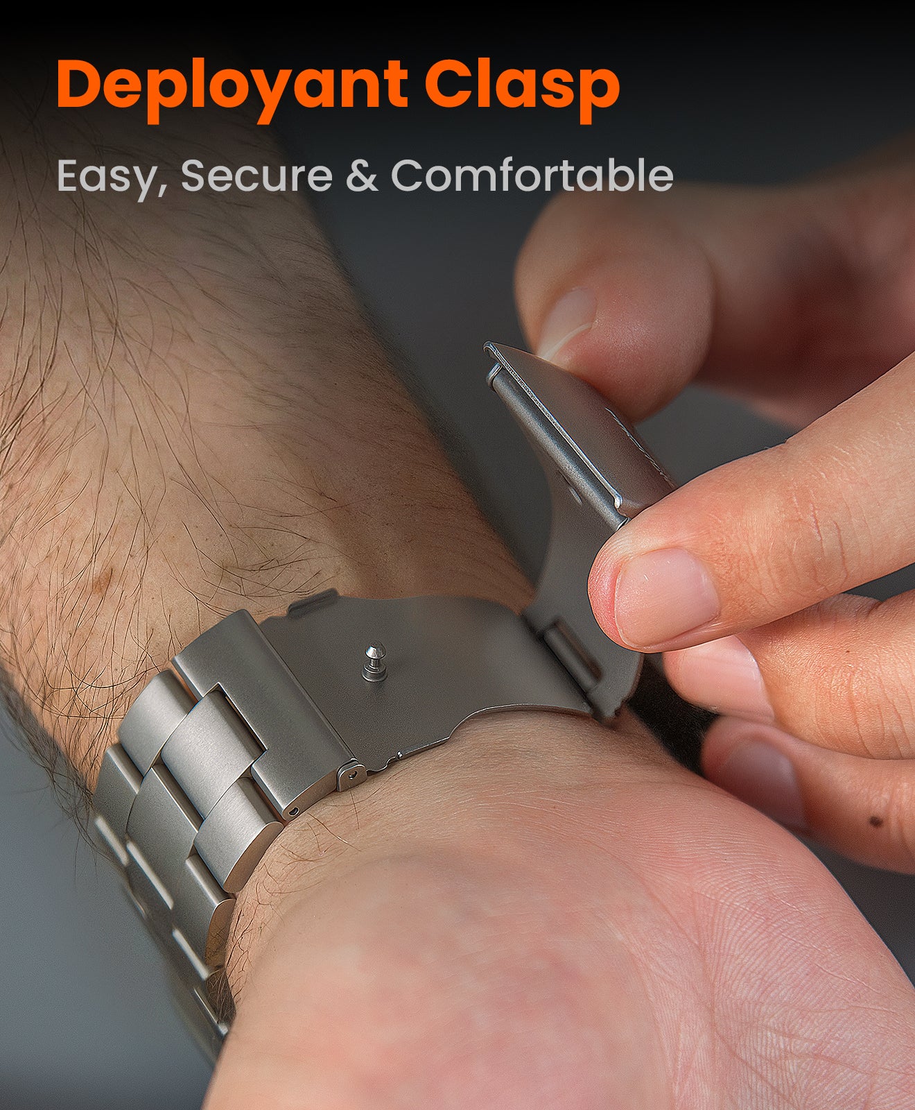 CRNS-PRO Titanium Apple Watch Band With Folding Clasp