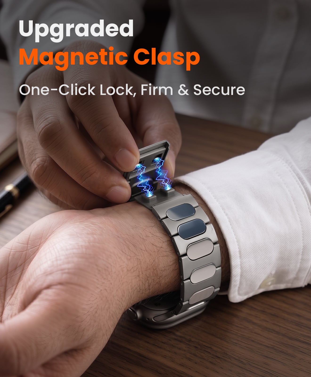 QT-X009 Titanium Apple Watch Band With Magnetic Clasp