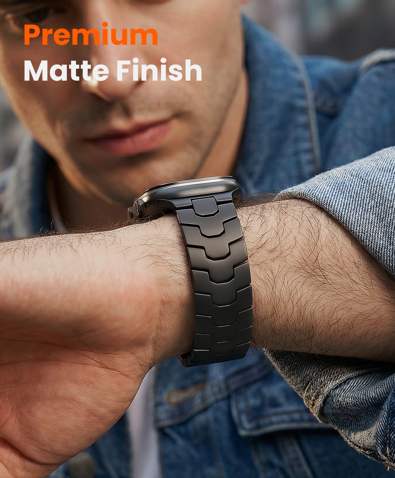 AGIS02 Titanium Apple Watch Band With Butterfly Clasp