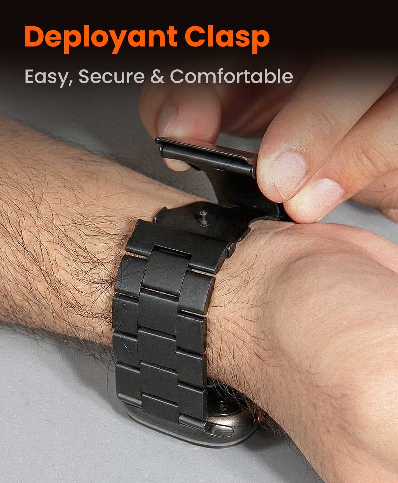 CRNS-PRO Titanium Apple Watch Band With Folding Clasp