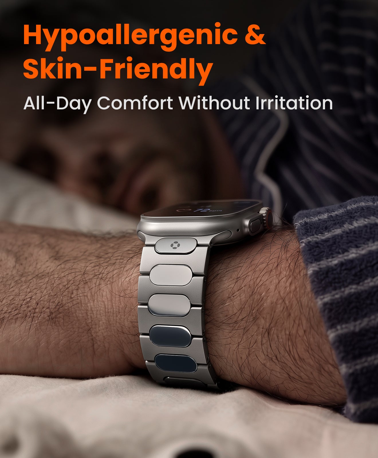 QT-X009 Titanium Apple Watch Band With Magnetic Clasp