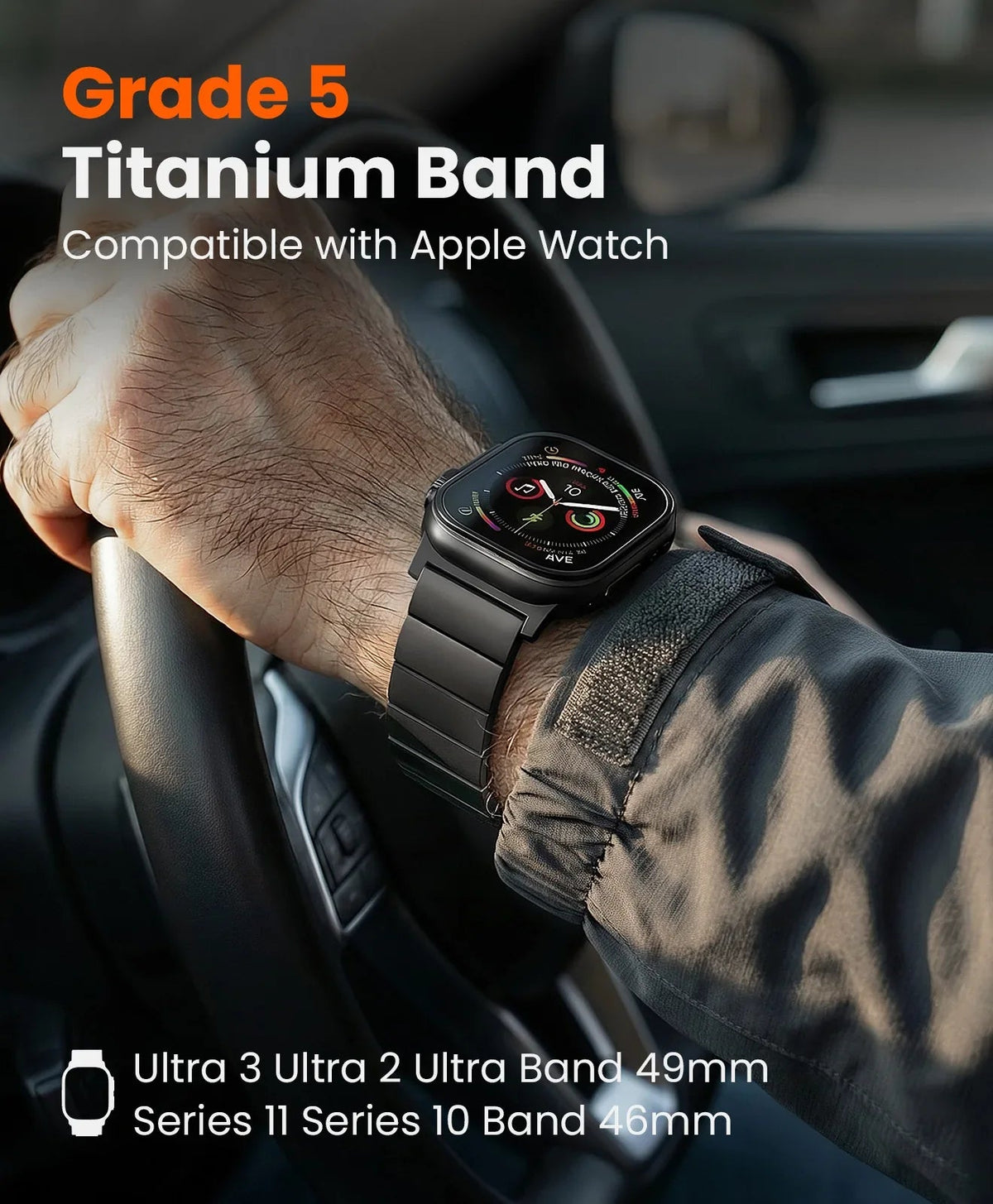 CRNS02 Titanium Apple Watch Band With Magnetic Clasp