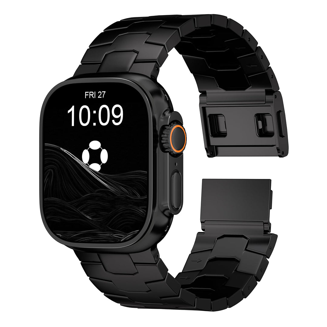 FINESTONE AGIS01 Titanium Black Magnetic Band Compatible with Apple Watch Ultra 3/2/1 49mm, Series 11/10 46mm -Band Width 26mm, Military-Grade DLC Coating, Scratch Resistant & Durable Adjustable Strap for Men