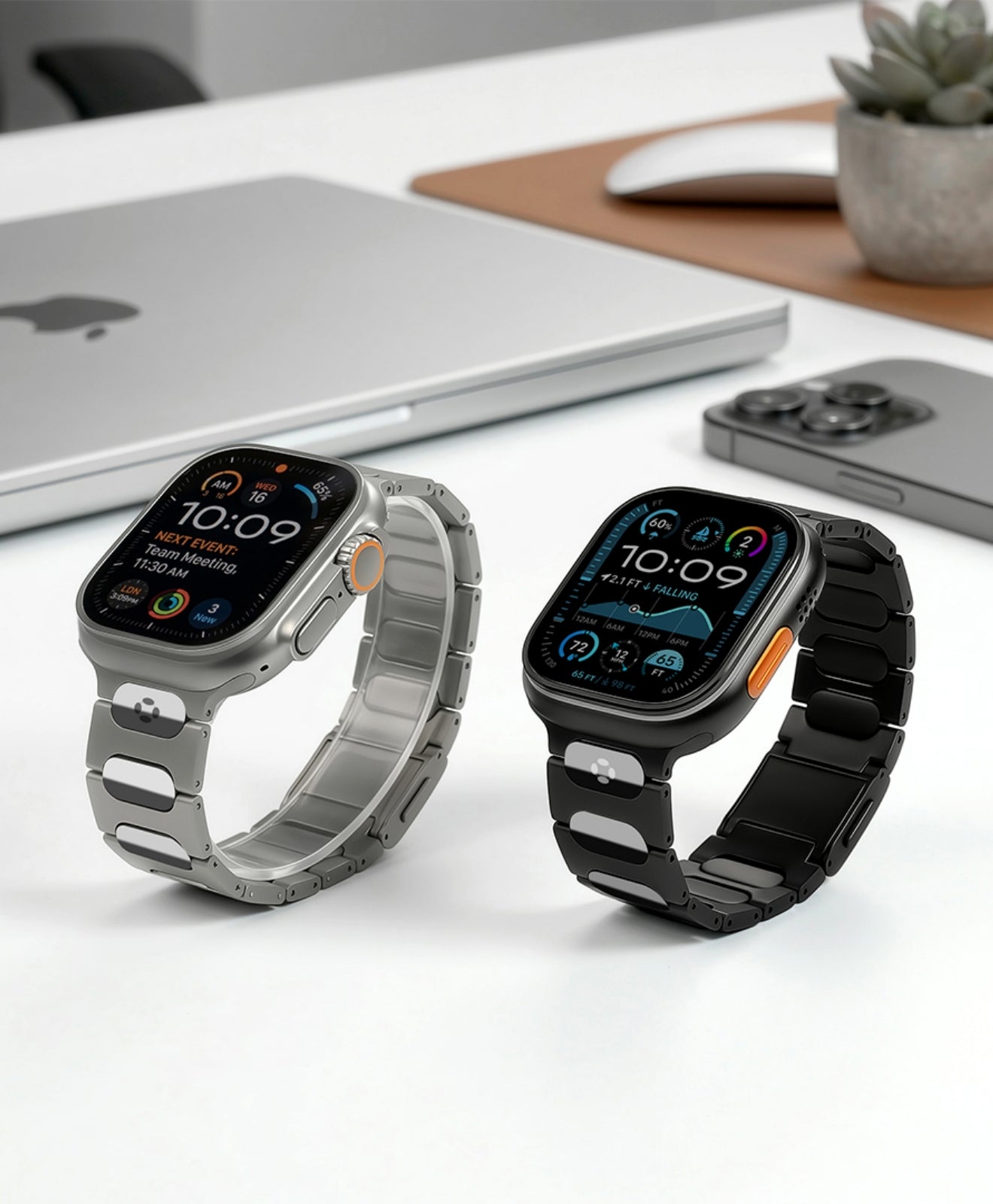 FiNESTONE QT-X009 Titanium Apple Watch Band With Magnetic Clasp