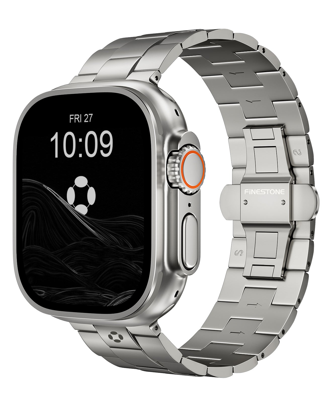 CRNS03 Titanium Apple Watch Band With Butterfly Clasp