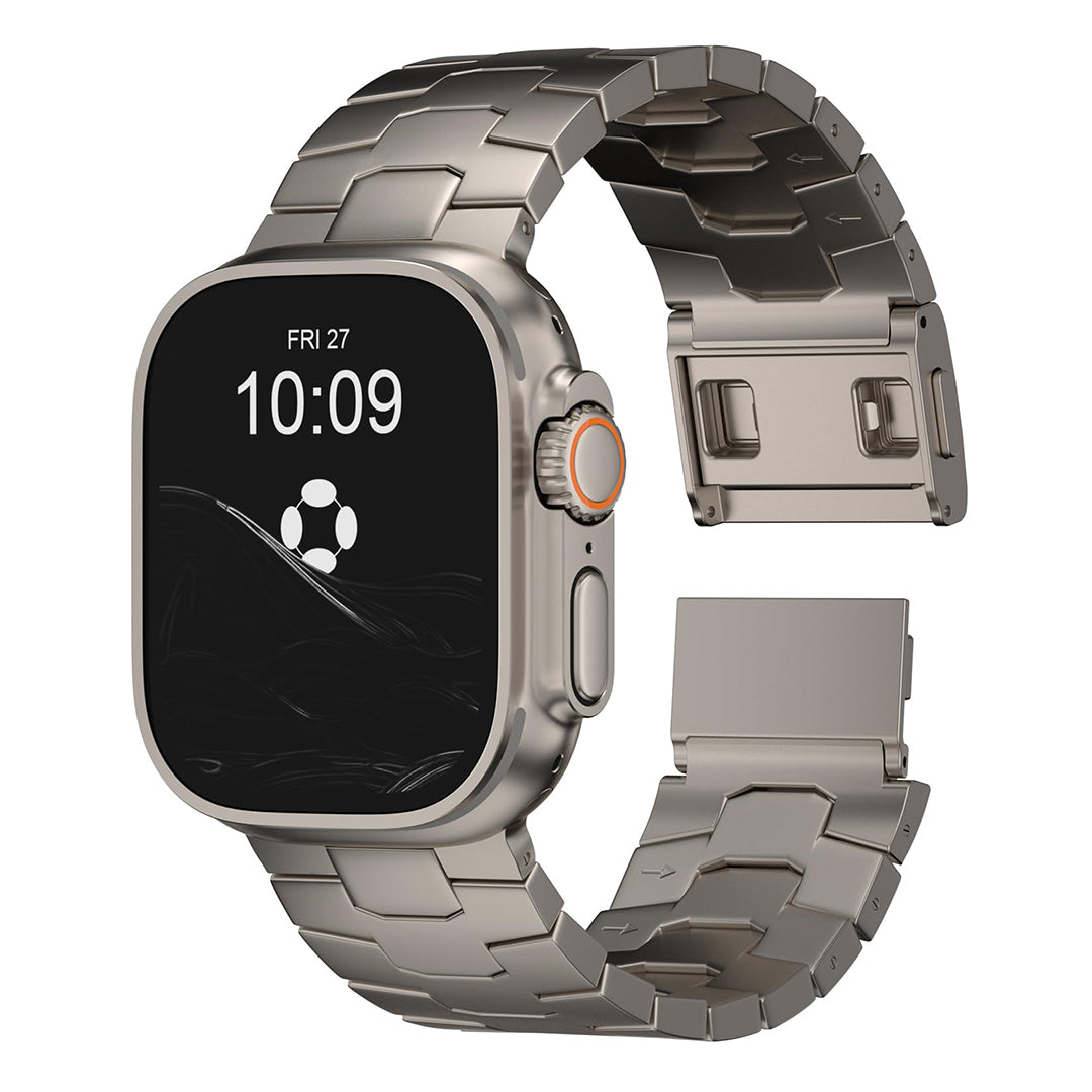 FINESTONE AGIS01 Titanium Magnetic Band Compatible with Apple Watch Ultra 3/2/1 49mm, Series 11/10 46mm -Band Width 26mm, Military-Grade DLC Coating, Scratch Resistant & Durable Adjustable Strap for Men