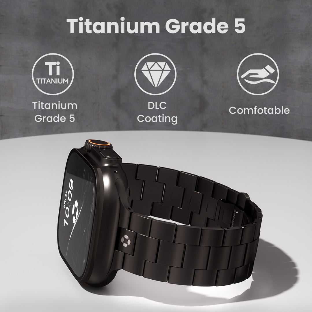 FINESTONE CRNS03 Titanium Watch Band Compatible with Apple Watch Ultra 3/2/1 49mm, Series 11/10 46mm