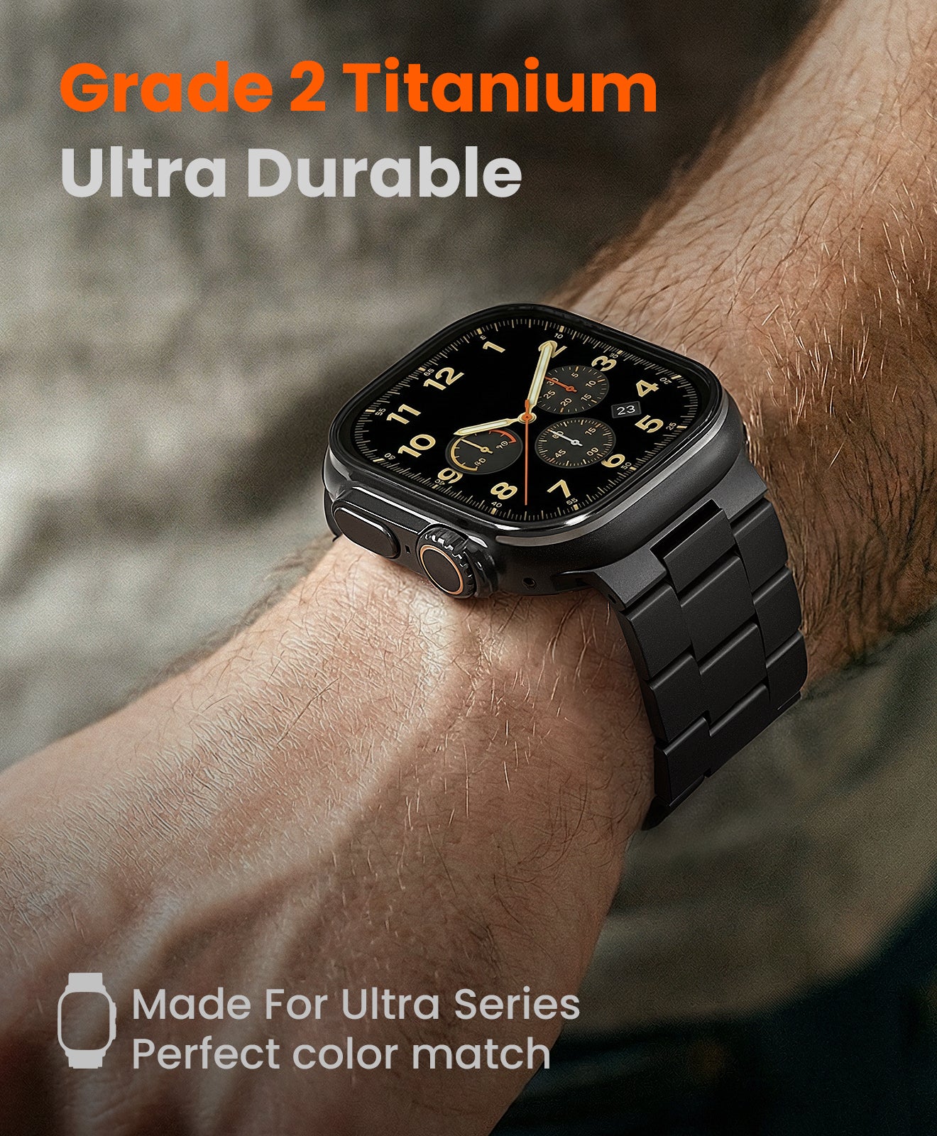 CRNS-PRO Titanium Apple Watch Band With Folding Clasp