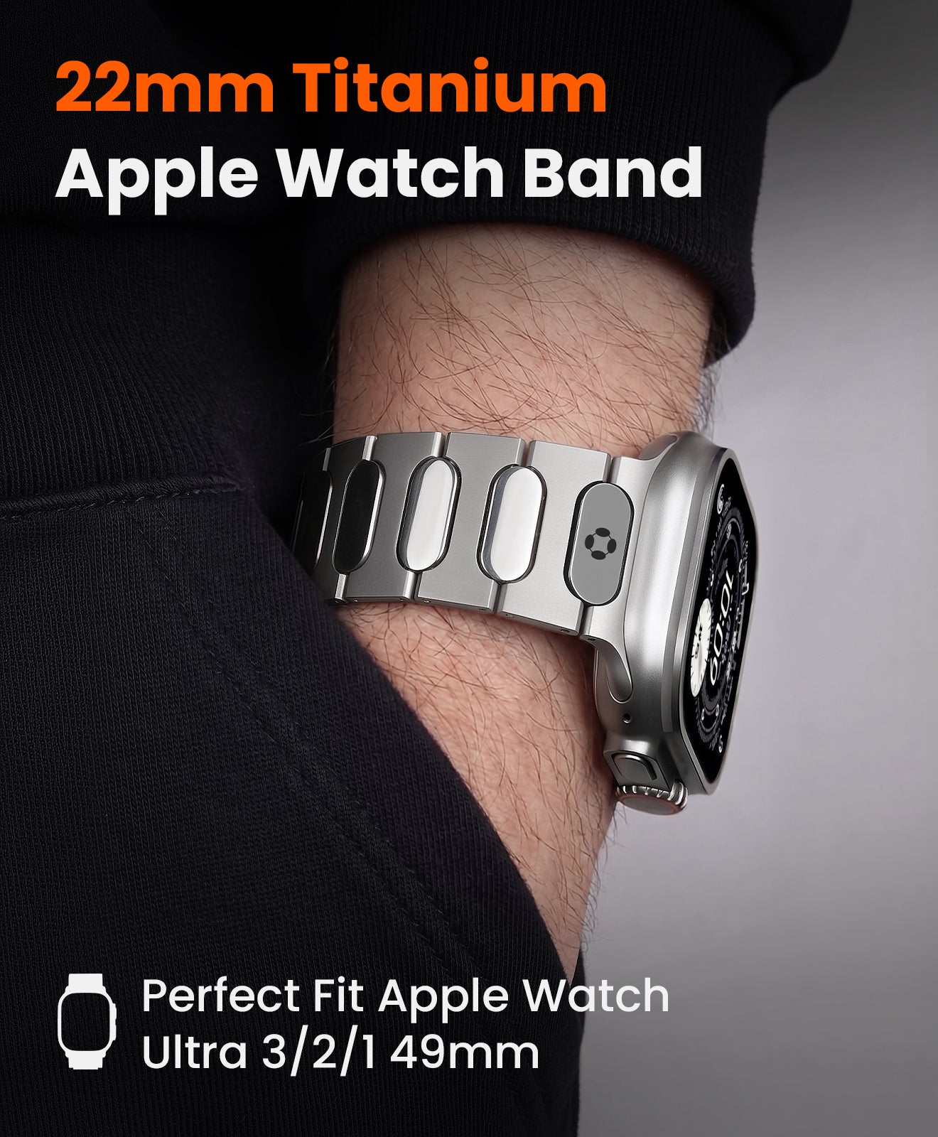 QT-X009 Titanium Apple Watch Band With Magnetic Clasp