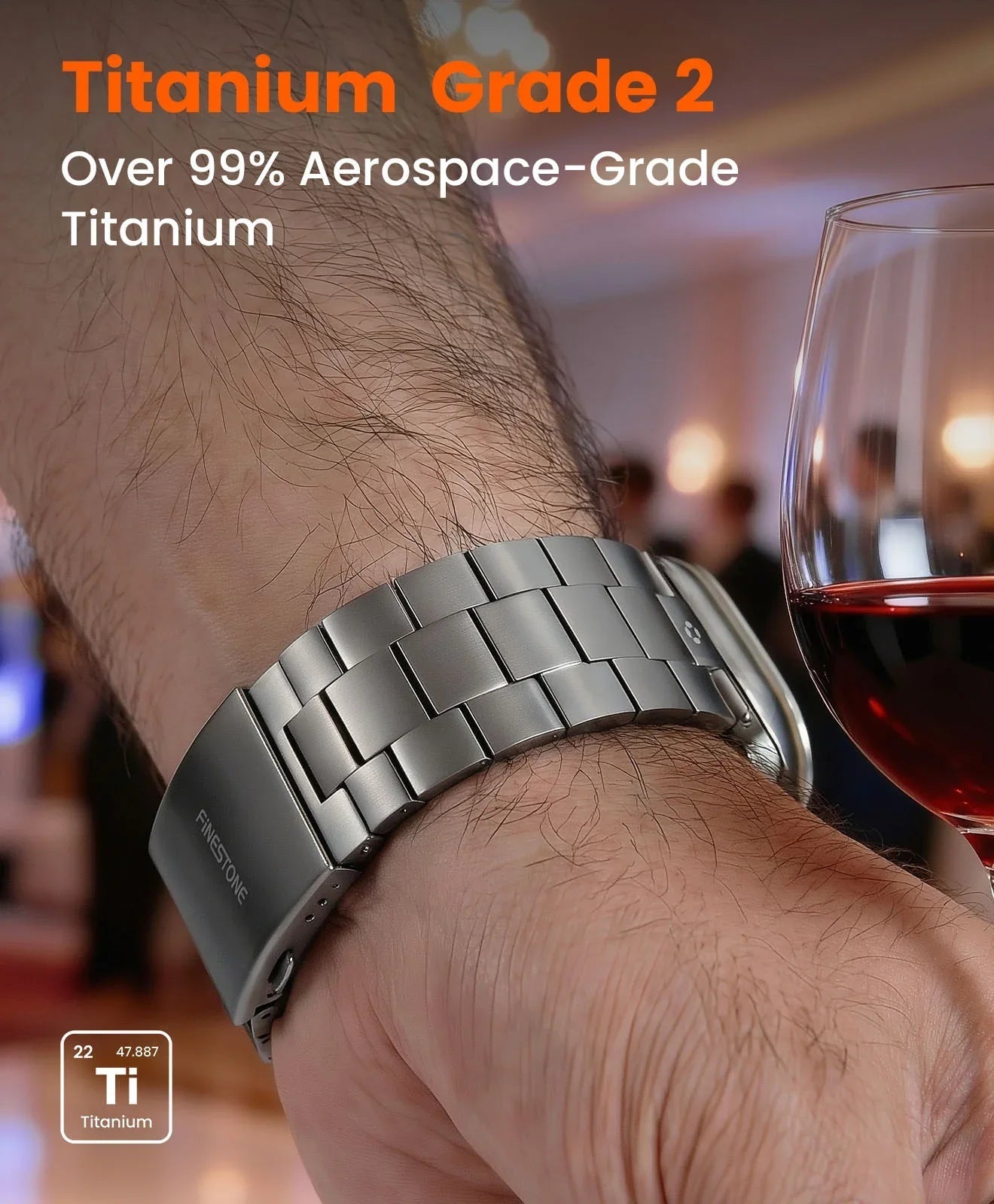 CRNS01 Titanium Apple Watch Band With Folding Clasp - FiNESTONE