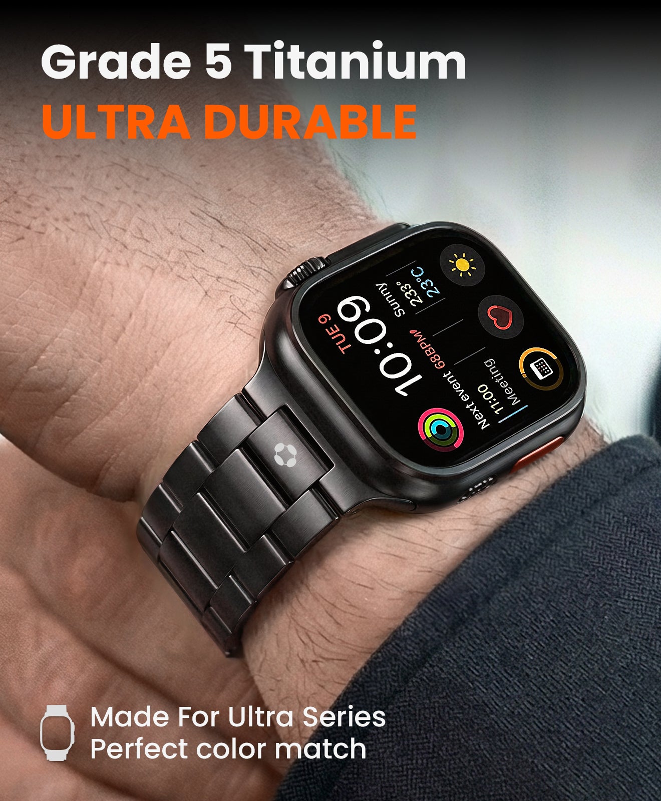 CRNS03 PRO Titanium Apple Watch Band With Butterfly Clasp