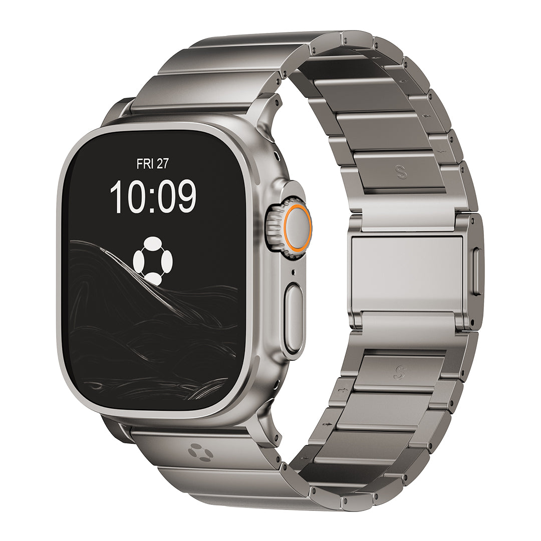 FINESTONE CRNS02 Titanium Watch Band Compatible with Apple Watch Ultra 3/2/1 49mm, Series 11/10 46mm