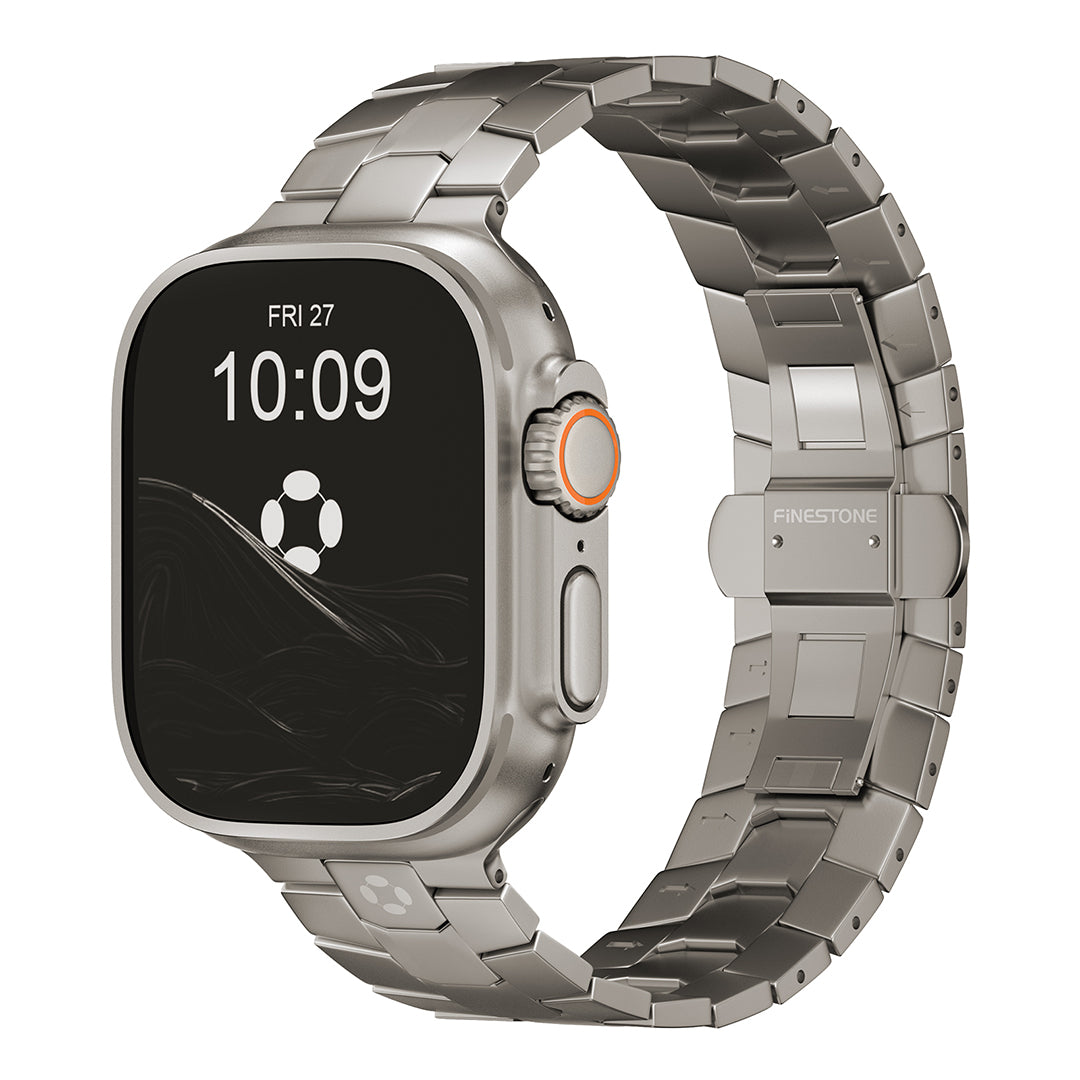 FINESTONE AGIS02 Titanium Band for Apple Watch Ultra 3/2/1 Band 49mm & Series 11/10 46mm,Band Width 22mm, Premium Adjustable Ultra Watch Band for Men with Butterfly Clasp, Durable and Lightweight iWatch Metal Strap