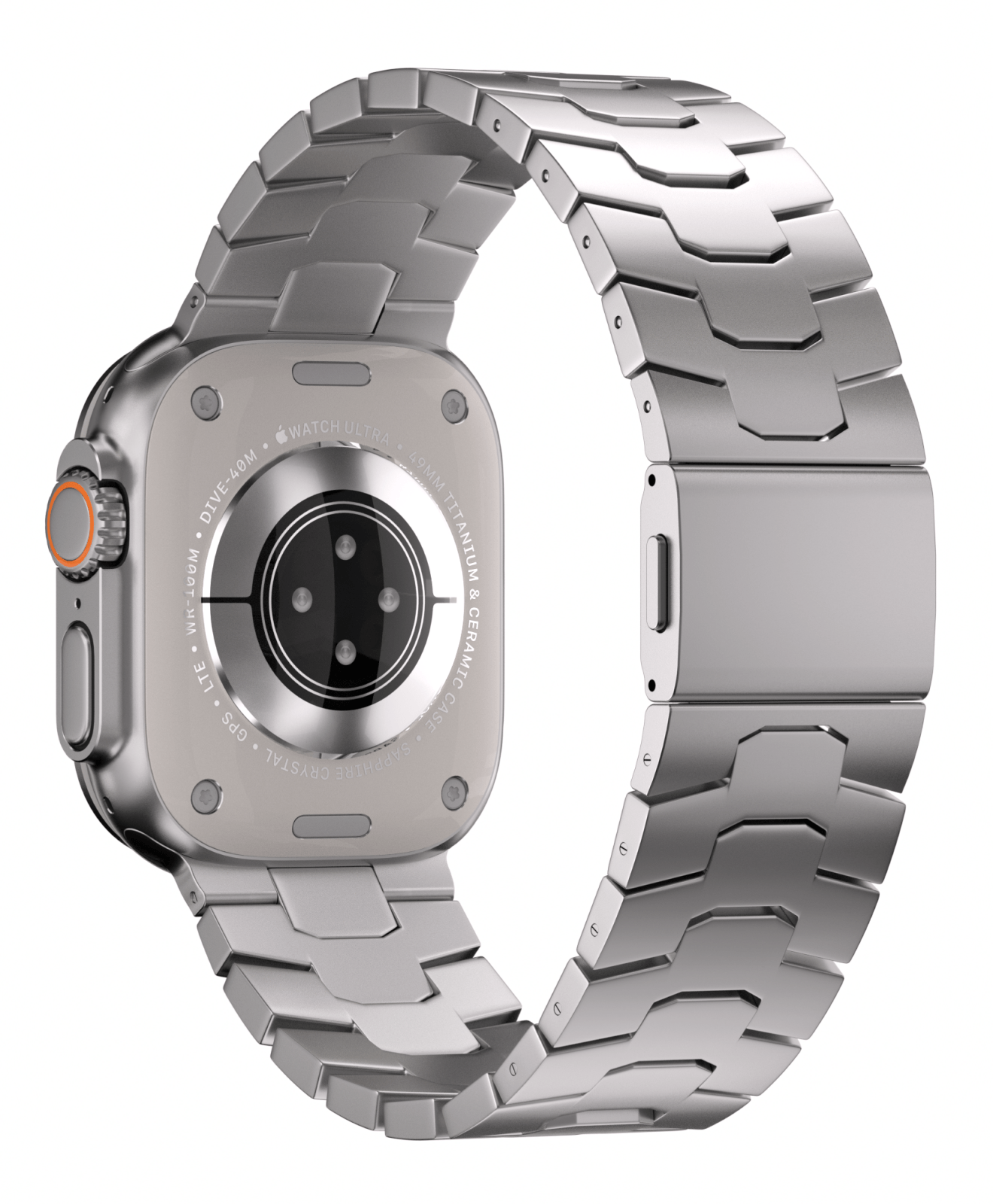 Premium Titanium Metal Link Bracelet for Apple Watch - Ultra / Series 10 Compatible - Finestone Style