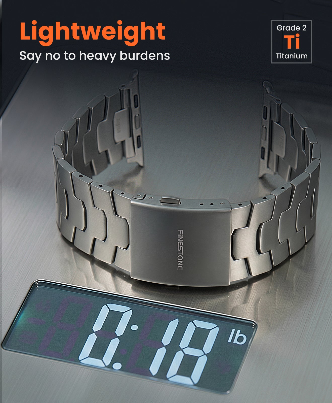 AGIS01 Titanium Apple Watch Band With Folding Clasp