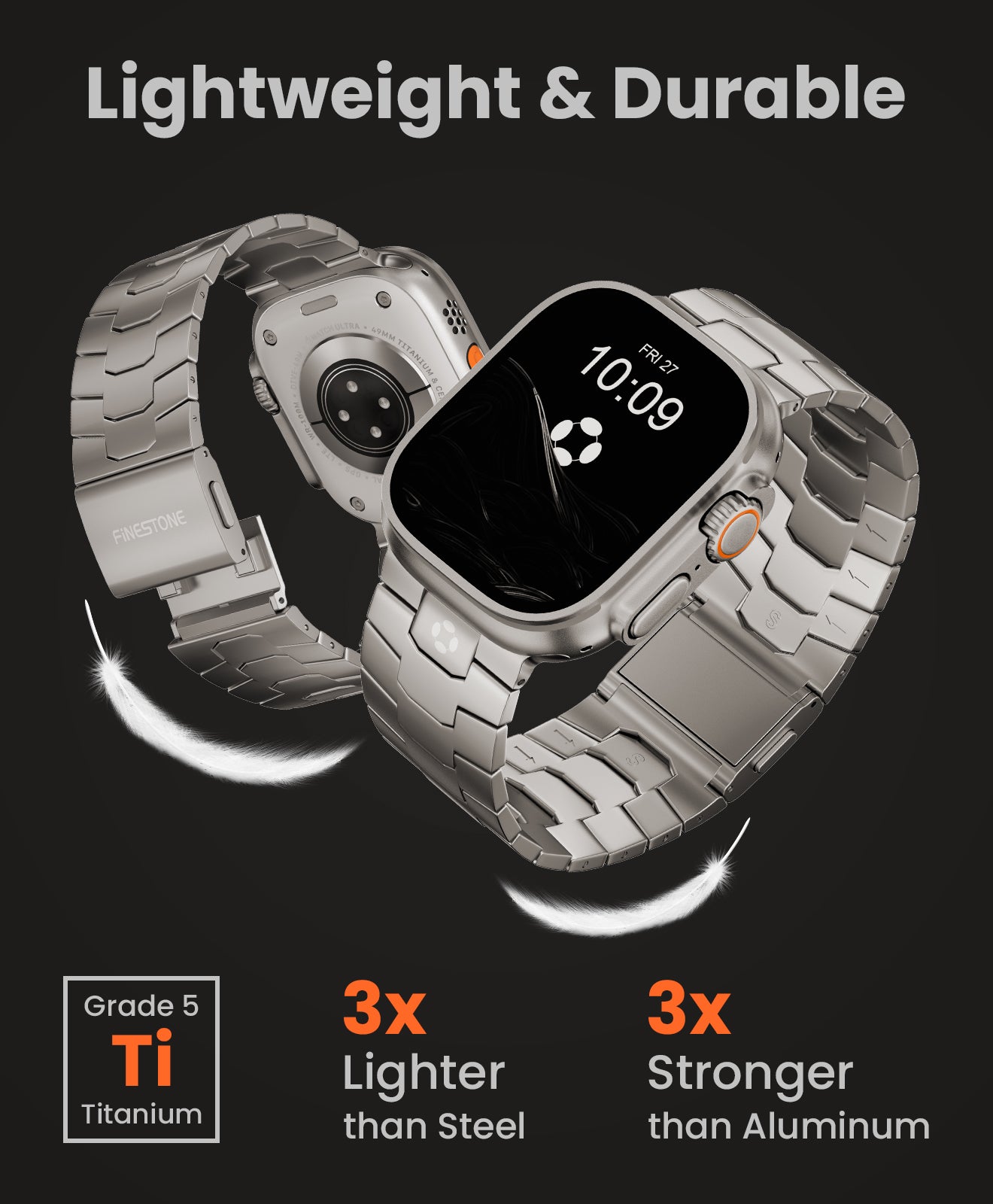 AGIS01 Titanium Apple Watch Band With Magnetic Clasp