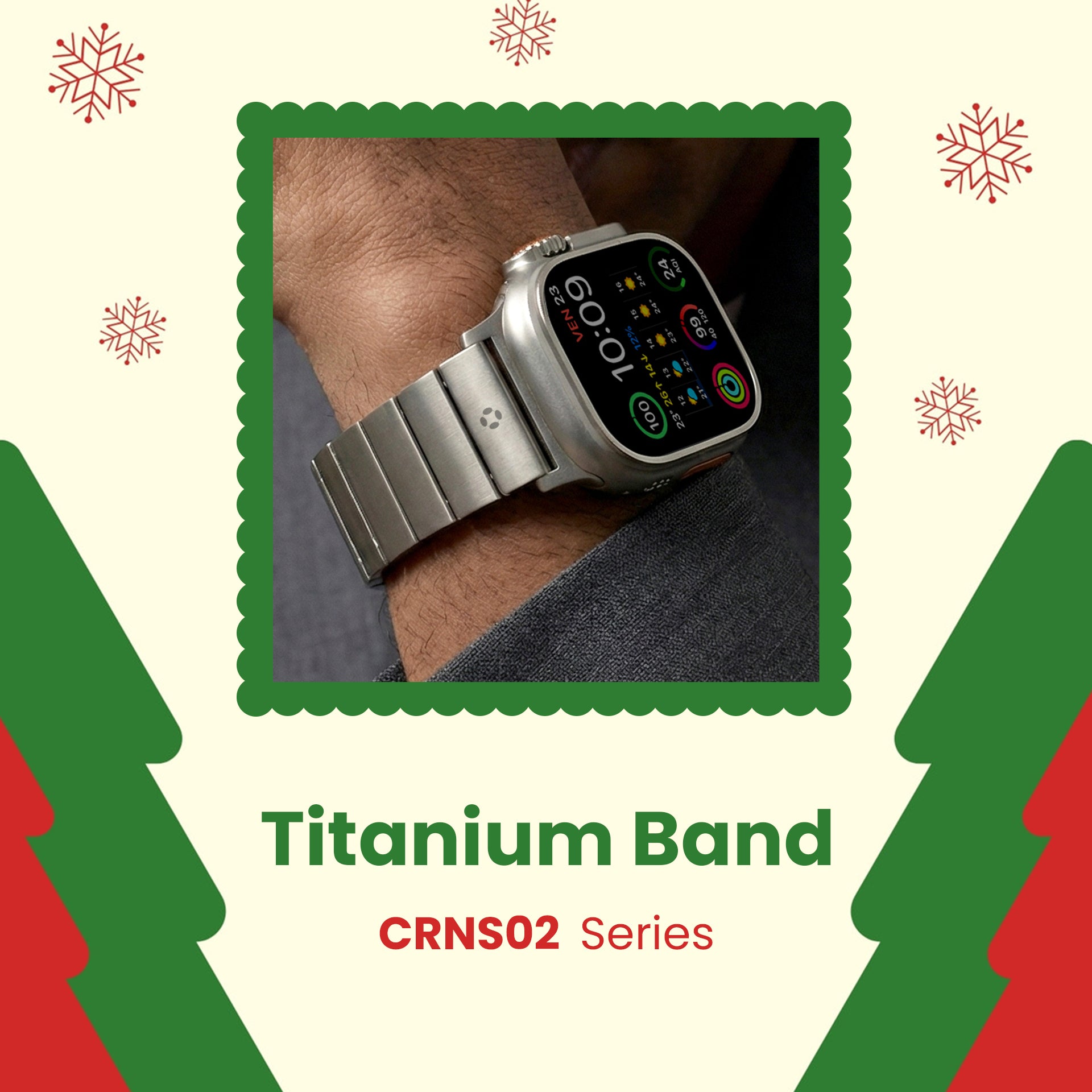Perfect Christmas gift 50% off FINESTONE titanium watch bands, premium metal straps for Apple Watch Ultra