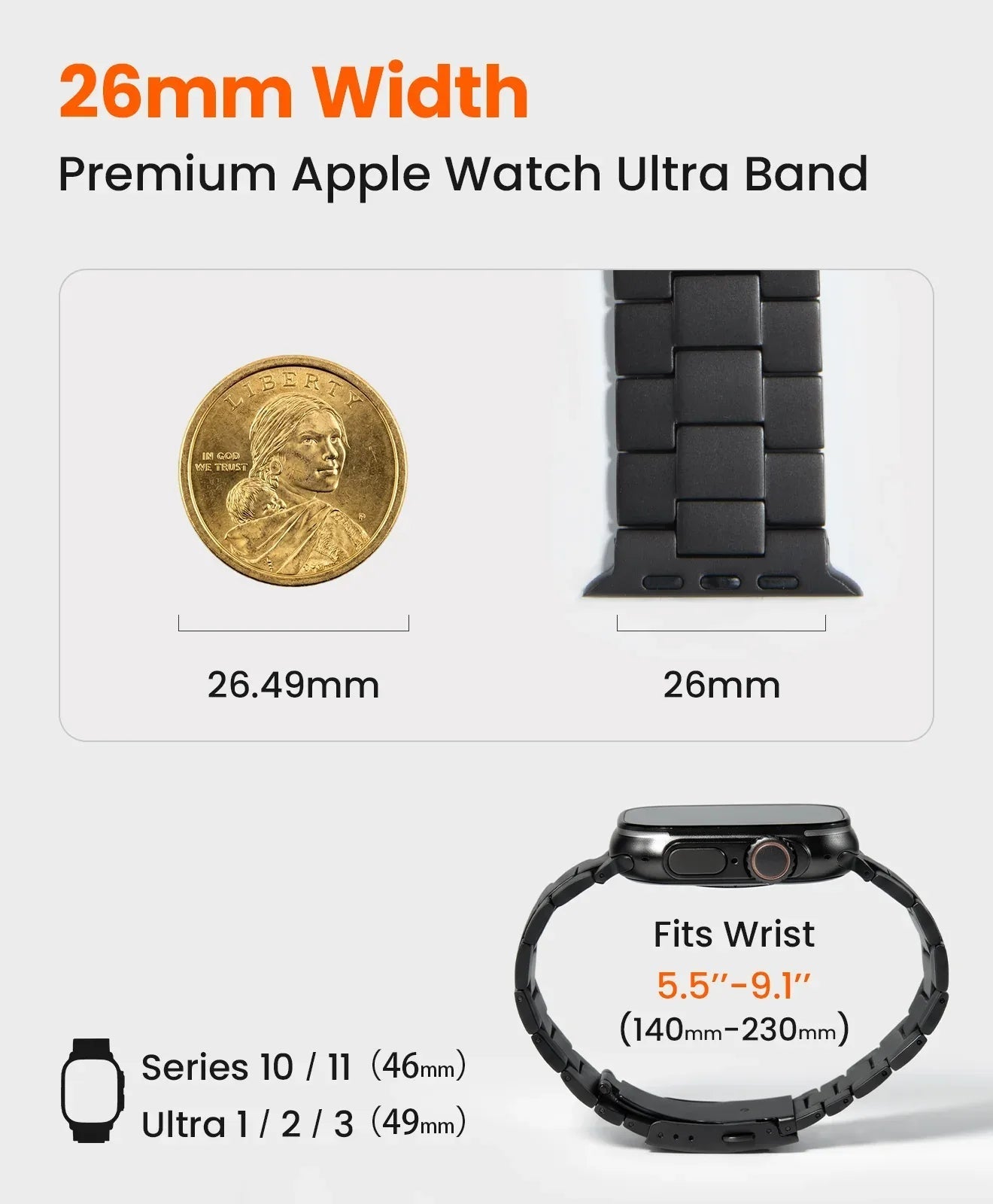 CRNS01 Titanium Apple Watch Band With Folding Clasp - FiNESTONE