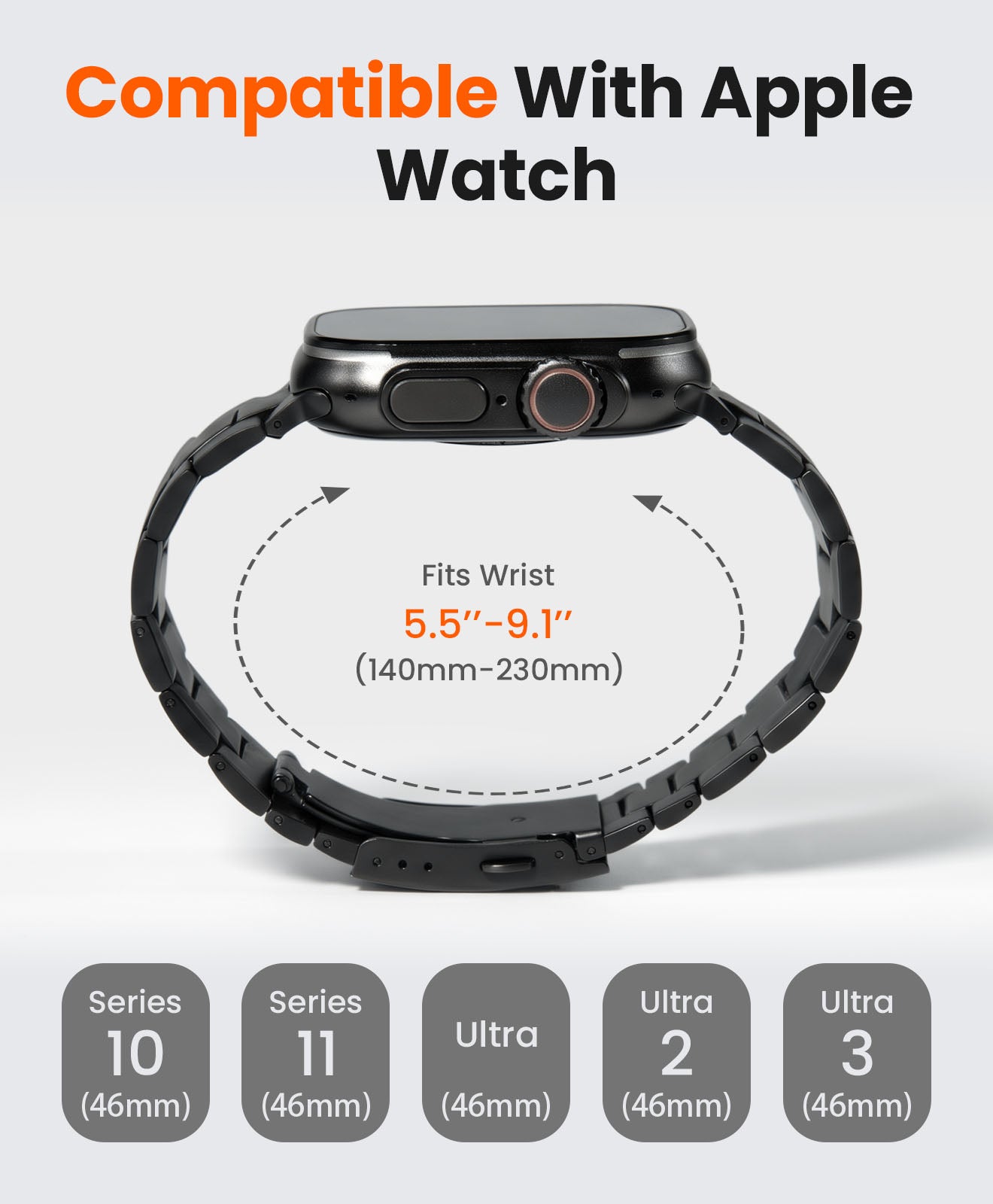 CRNS01 Titanium Apple Watch Band With Folding Clasp